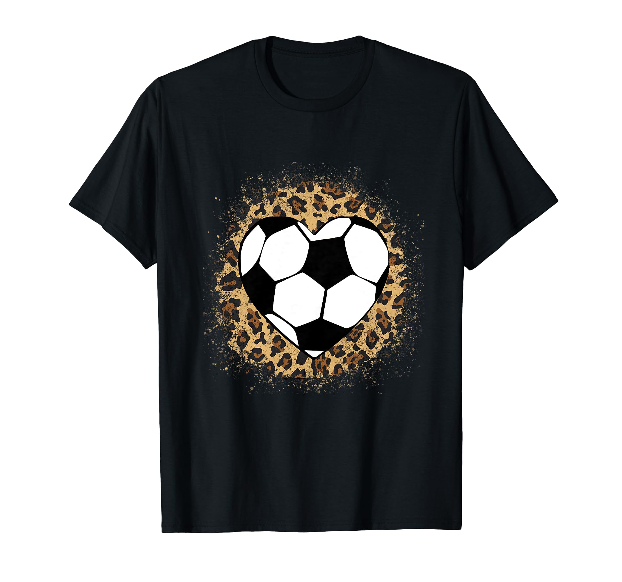 Soccer Heart Ball Cheetah Soccer Lover T-Shirt - Minimalist Print Unisex - T-Shirt, Sweatshirt, Hoodie