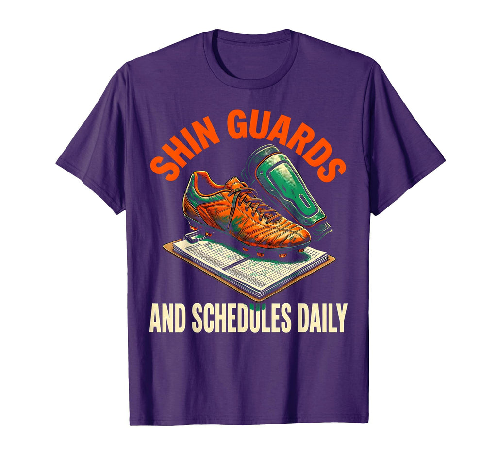 Shin Guards And Schedules Daily Soccer Mom T-Shirt - Trendy Graphic Unisex - T-Shirt, Sweatshirt, Hoodie