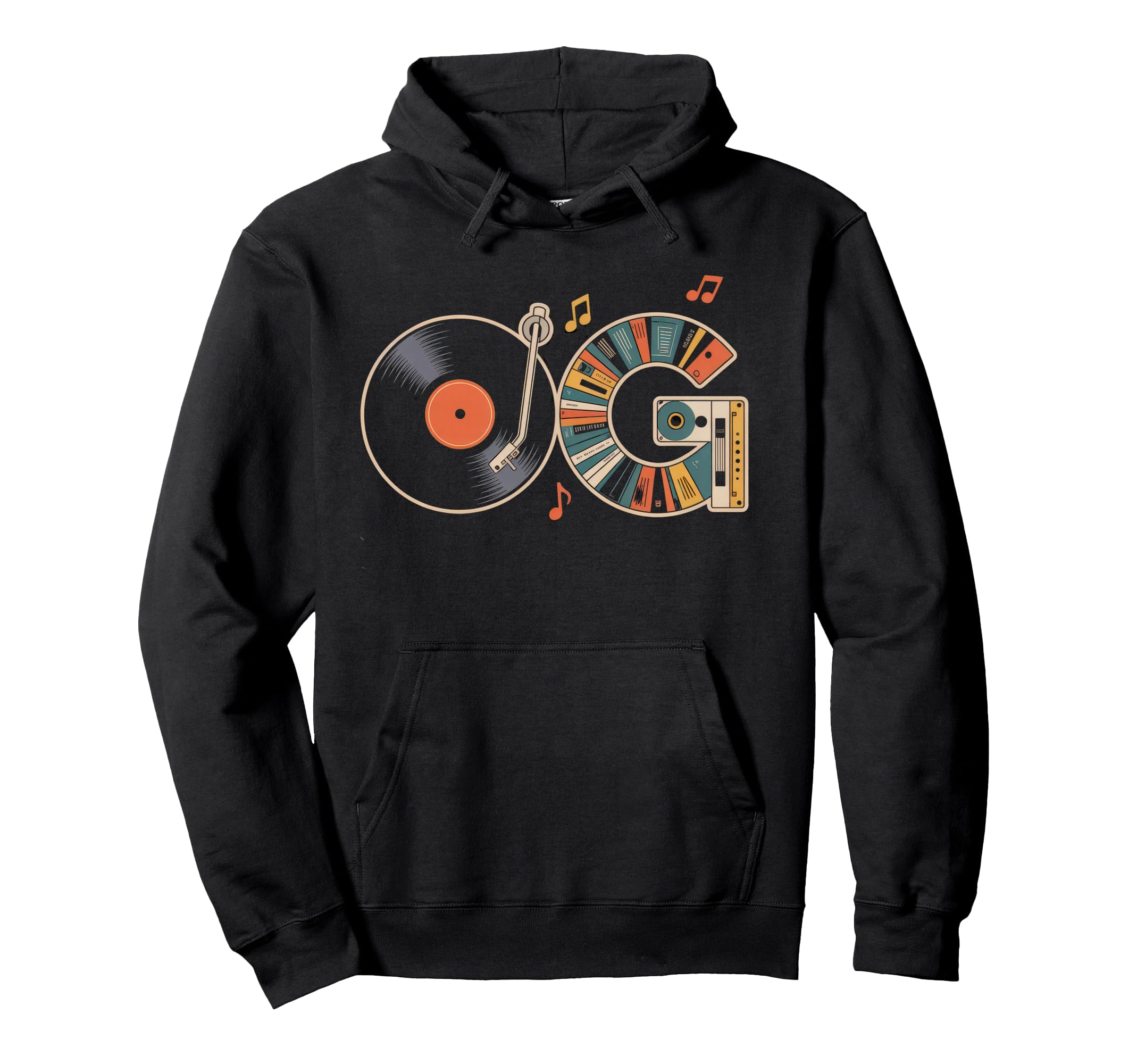 Old School Og Hip Hop Vinyl Cds Tapes Hoodie - Novelty Apparel for Adults - T-Shirt, Sweatshirt, Hoodie