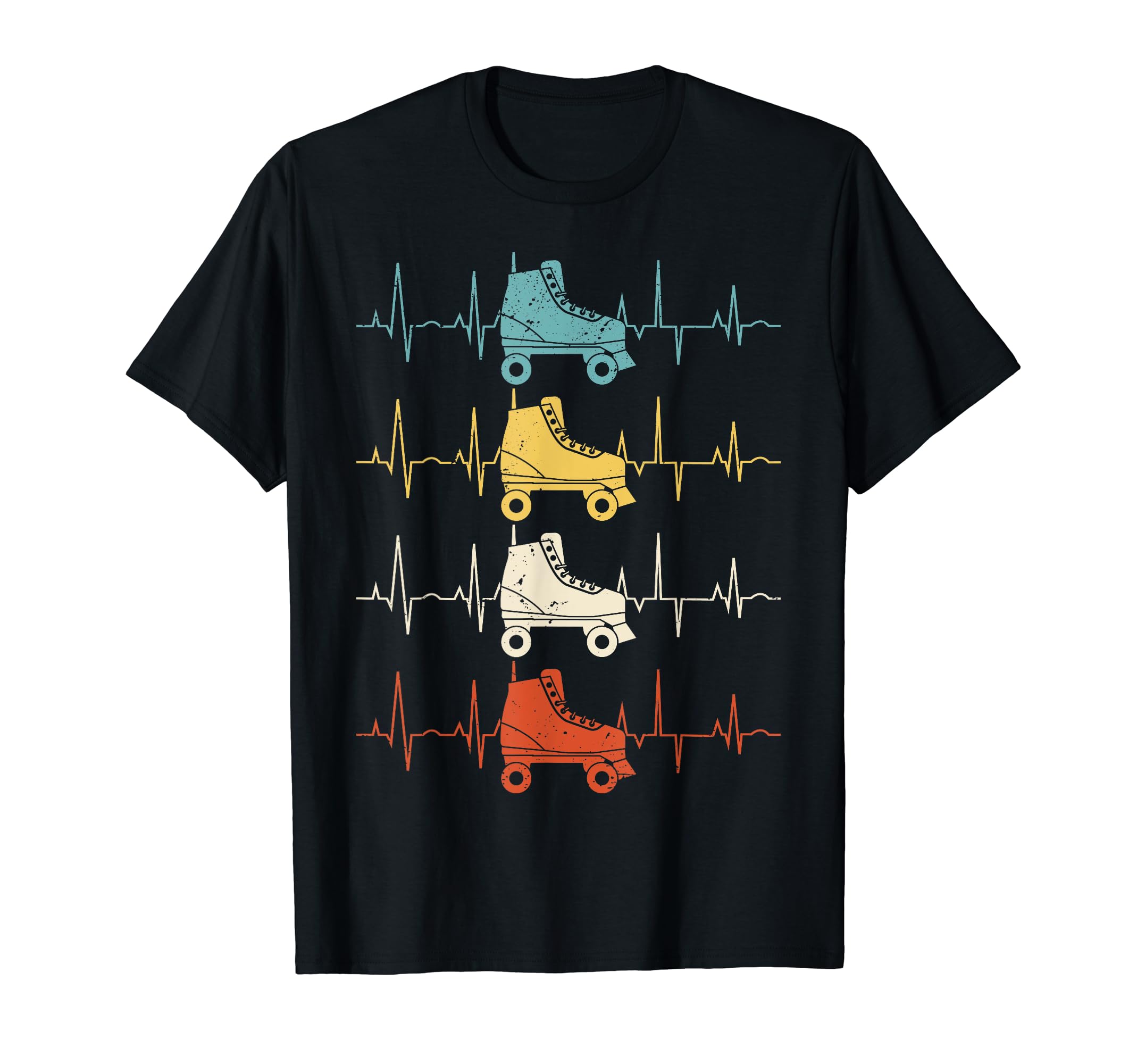 Roller Skate Heartbeat Skater Skating T-Shirt - Custom Art Print Unisex - T-Shirt, Sweatshirt, Hoodie