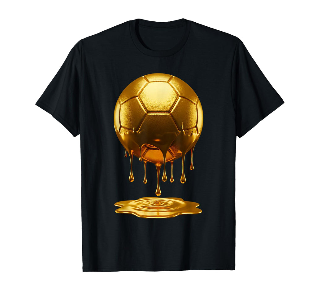 Soccer Dripping Drip Gold Sport T-Shirt - Minimalist Print Men Women - T-Shirt, Sweatshirt, Hoodie