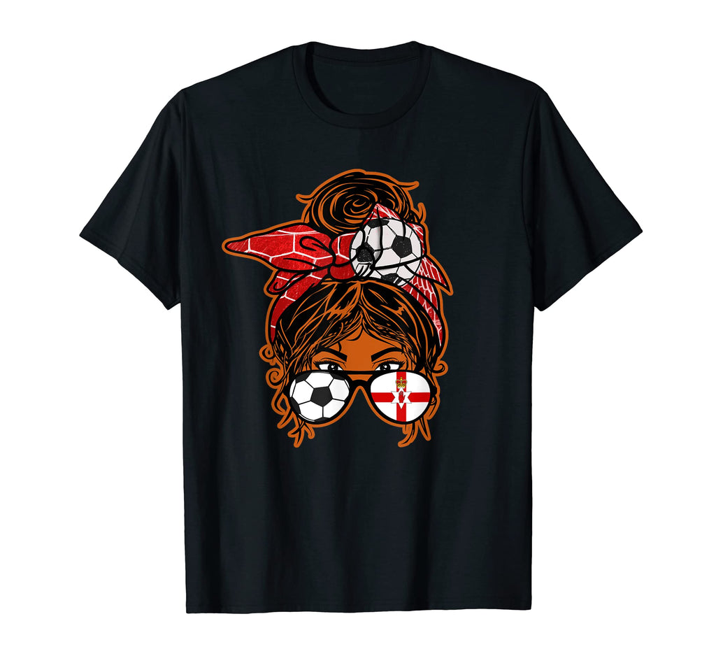 Messy Bun Brown Skin Soccer Northern T-Shirt - Unique Graphic Men Women - T-Shirt, Sweatshirt, Hoodie
