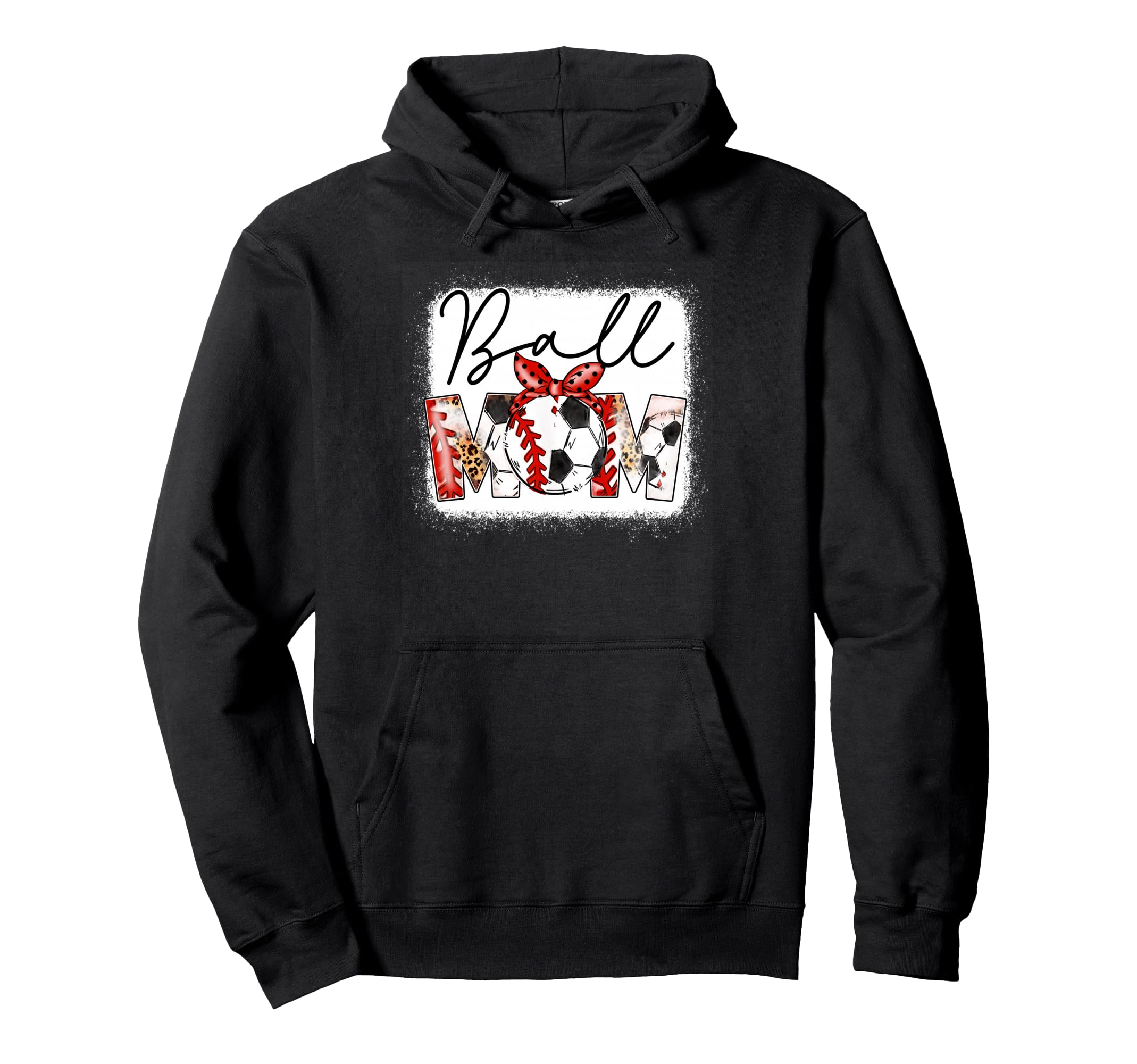 Mom Both Heart Soccer Baseball Hoodie - Fun Novelty Design Men Women - T-Shirt, Sweatshirt, Hoodie