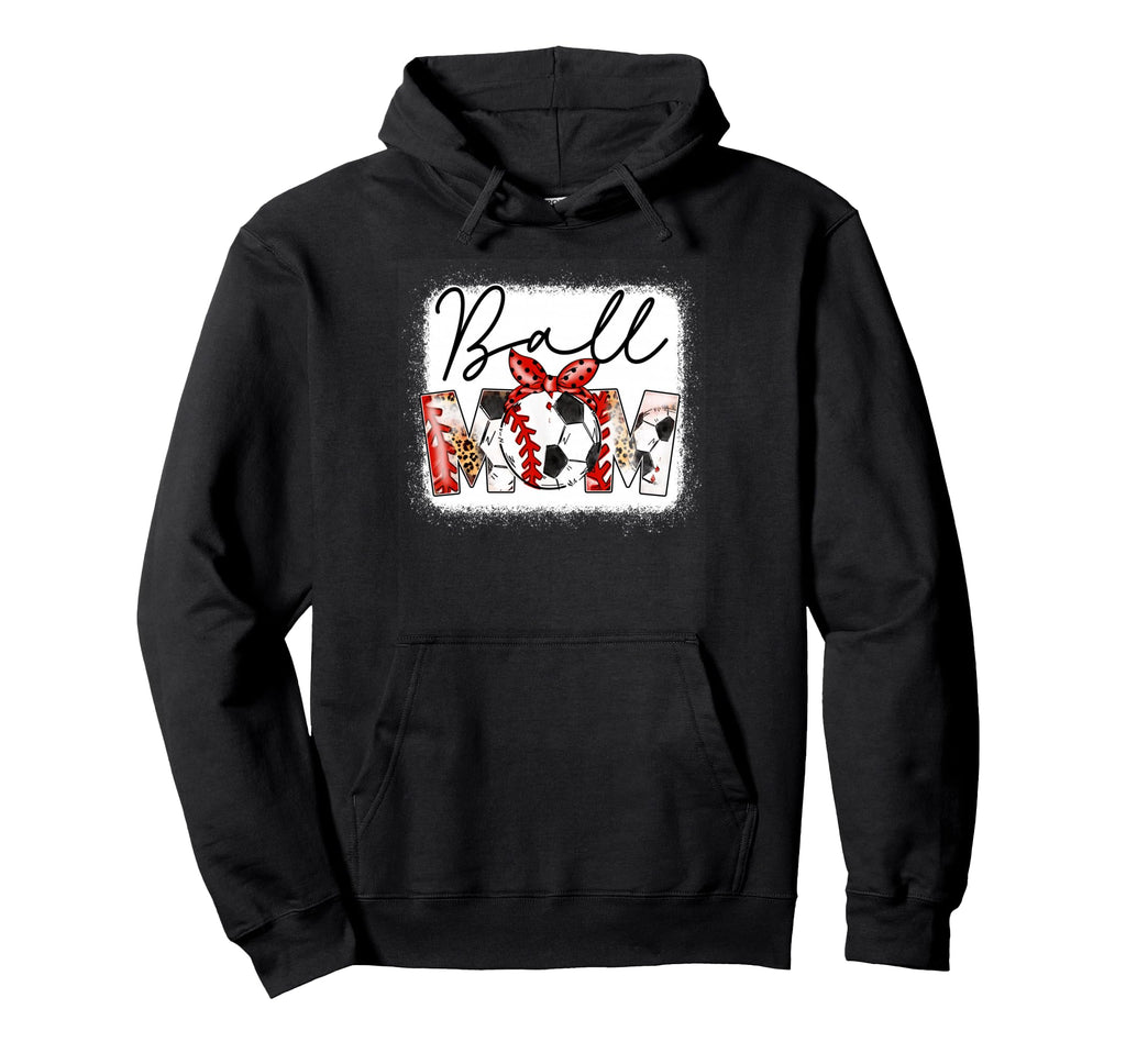 Mom Both Heart Soccer Baseball Hoodie - Aesthetic Graphic for Adults - T-Shirt, Sweatshirt, Hoodie