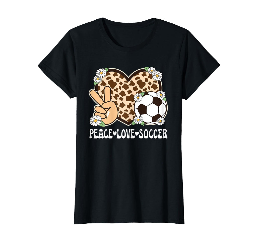 Peace Love Soccer Lover Cow Soccer T-Shirt - Novelty Apparel Unisex - T-Shirt, Sweatshirt, Hoodie