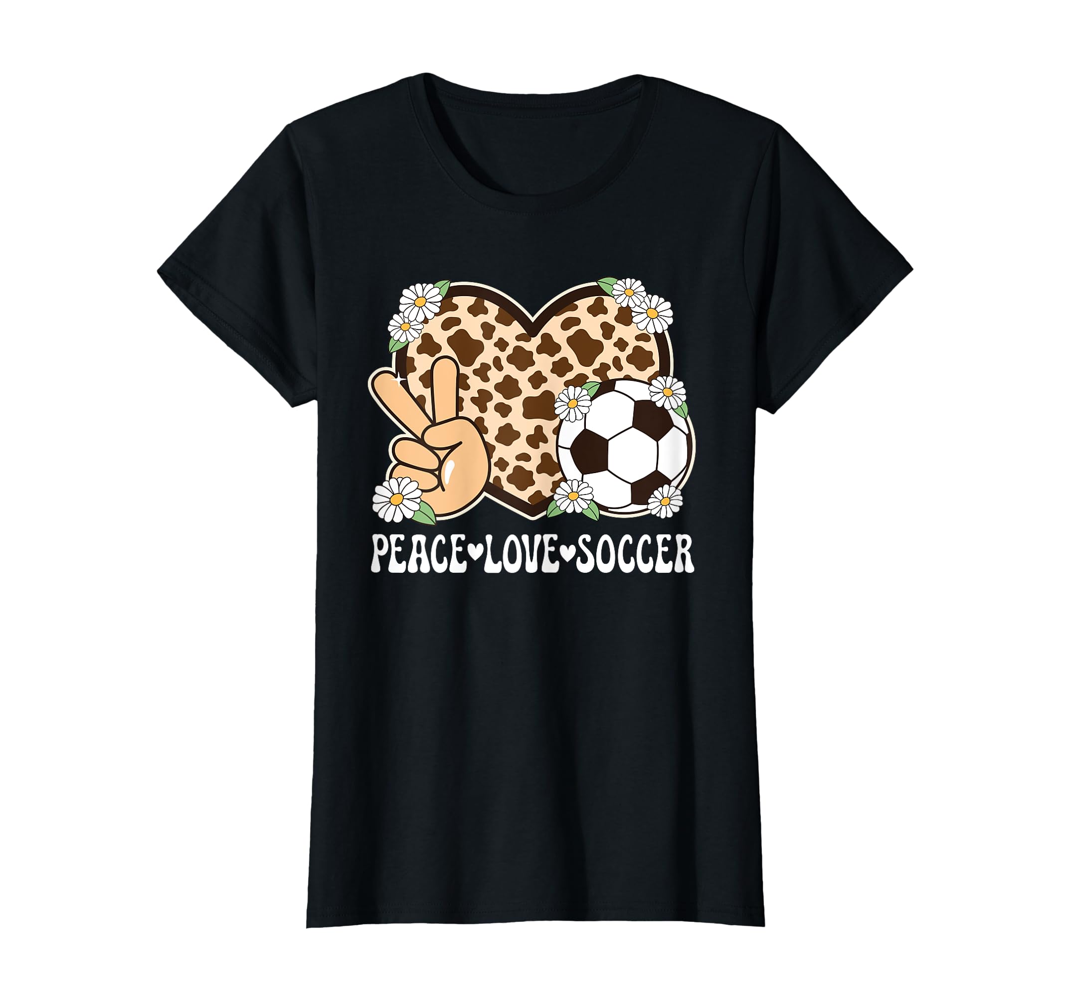 Peace Love Soccer Lover Cow Soccer T-Shirt - Novelty Apparel Unisex - T-Shirt, Sweatshirt, Hoodie