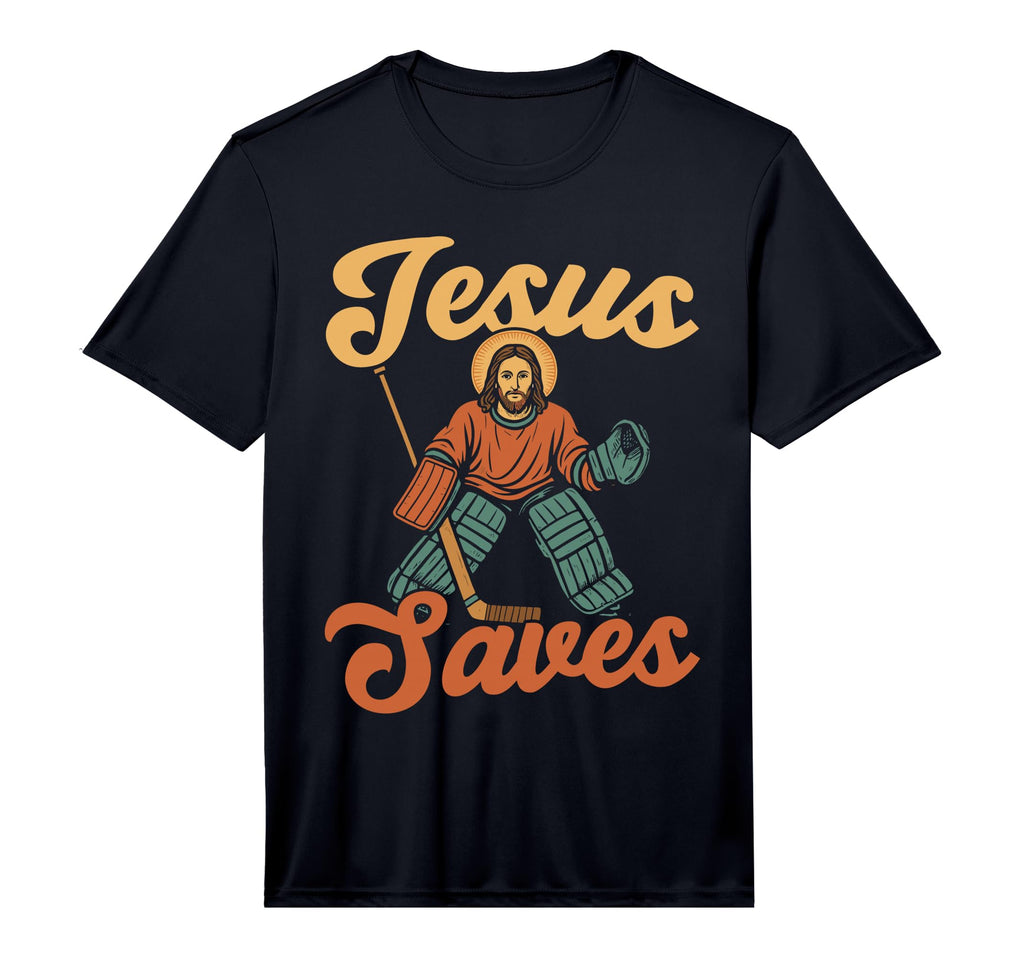 Ice Hockey Goalie Goalkeeper Jesus T-Shirt - Minimalist Print for Adults - T-Shirt, Sweatshirt, Hoodie