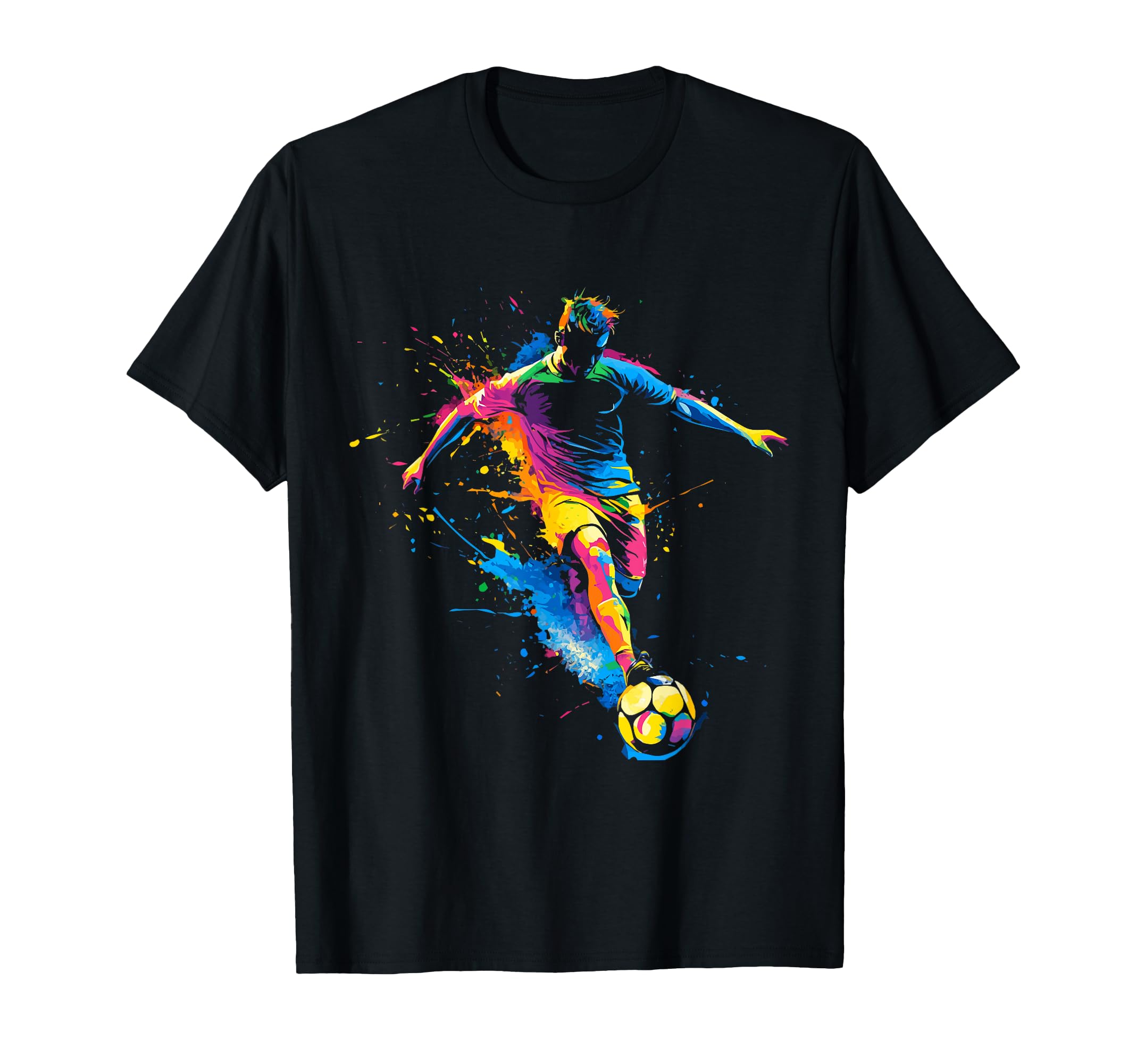 Ball Game Football Paint Splash Soccer T-Shirt - Graphic Print for Adults - T-Shirt, Sweatshirt, Hoodie