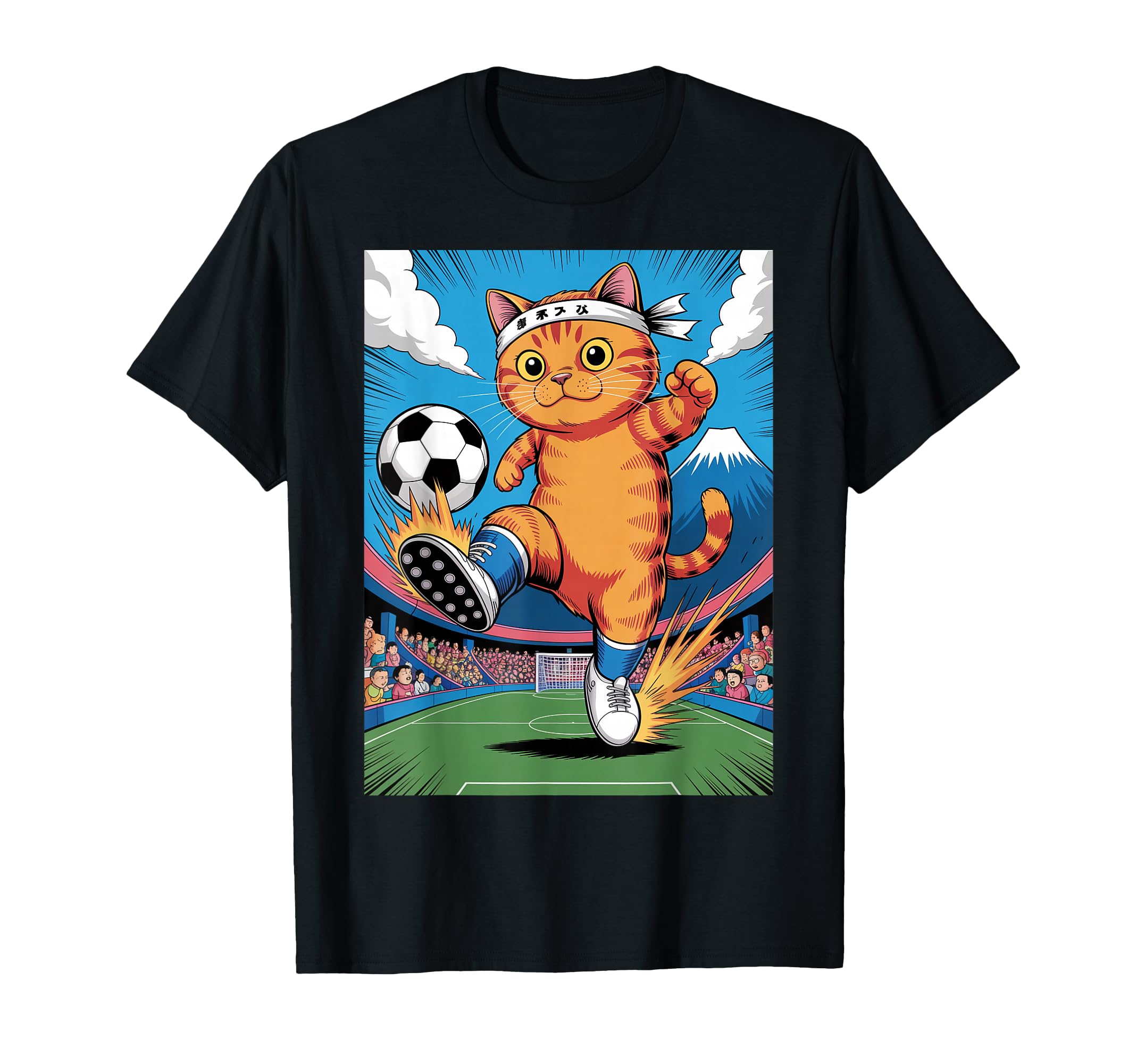 Cat Cat Gang Japanese Cat Playing Soccer T-Shirt - Unique Graphic Unisex - T-Shirt, Sweatshirt, Hoodie
