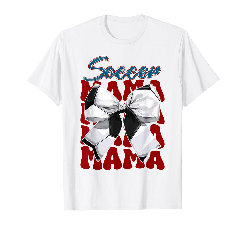Soccer Mama Bow Soccer Mom Mommy T-Shirt - Aesthetic Graphic Unisex - T-Shirt, Sweatshirt, Hoodie