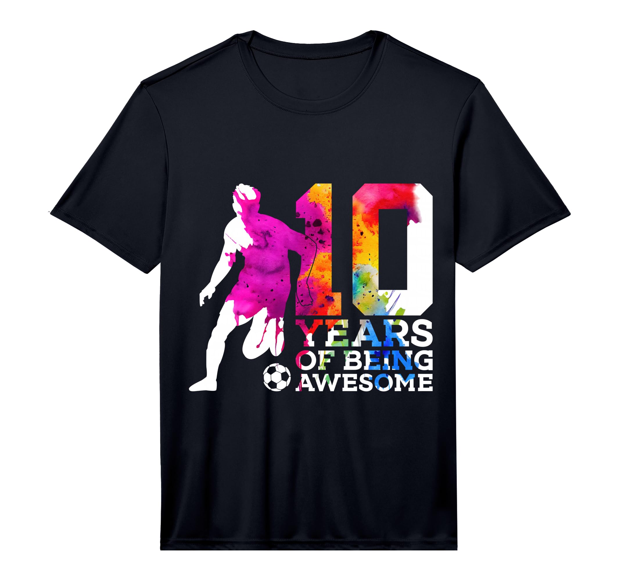 10 Years Being Awesome Soccer 10Th T-Shirt - Aesthetic Graphic for Adults - T-Shirt, Sweatshirt, Hoodie