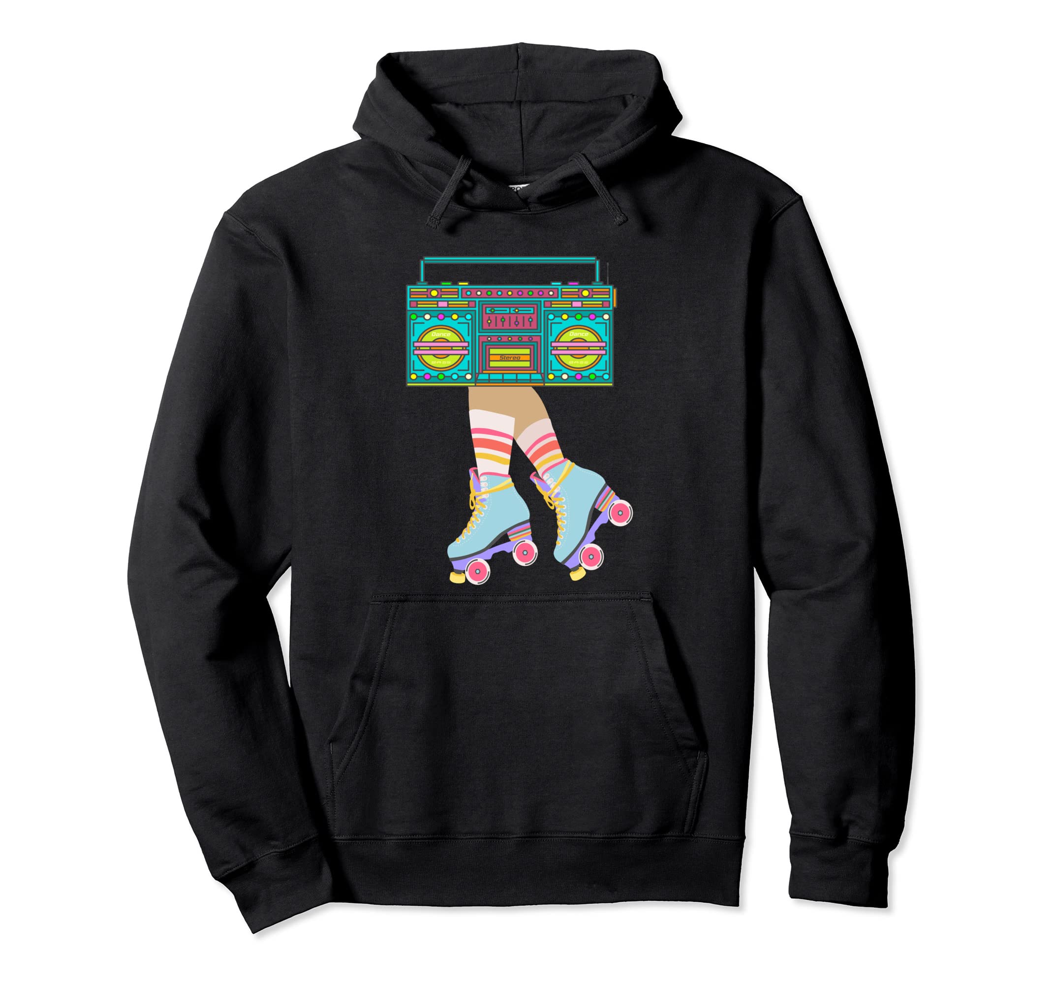 Rollerskates Funny 80S 90S Roller Hoodie - Novelty Apparel for Adults - T-Shirt, Sweatshirt, Hoodie