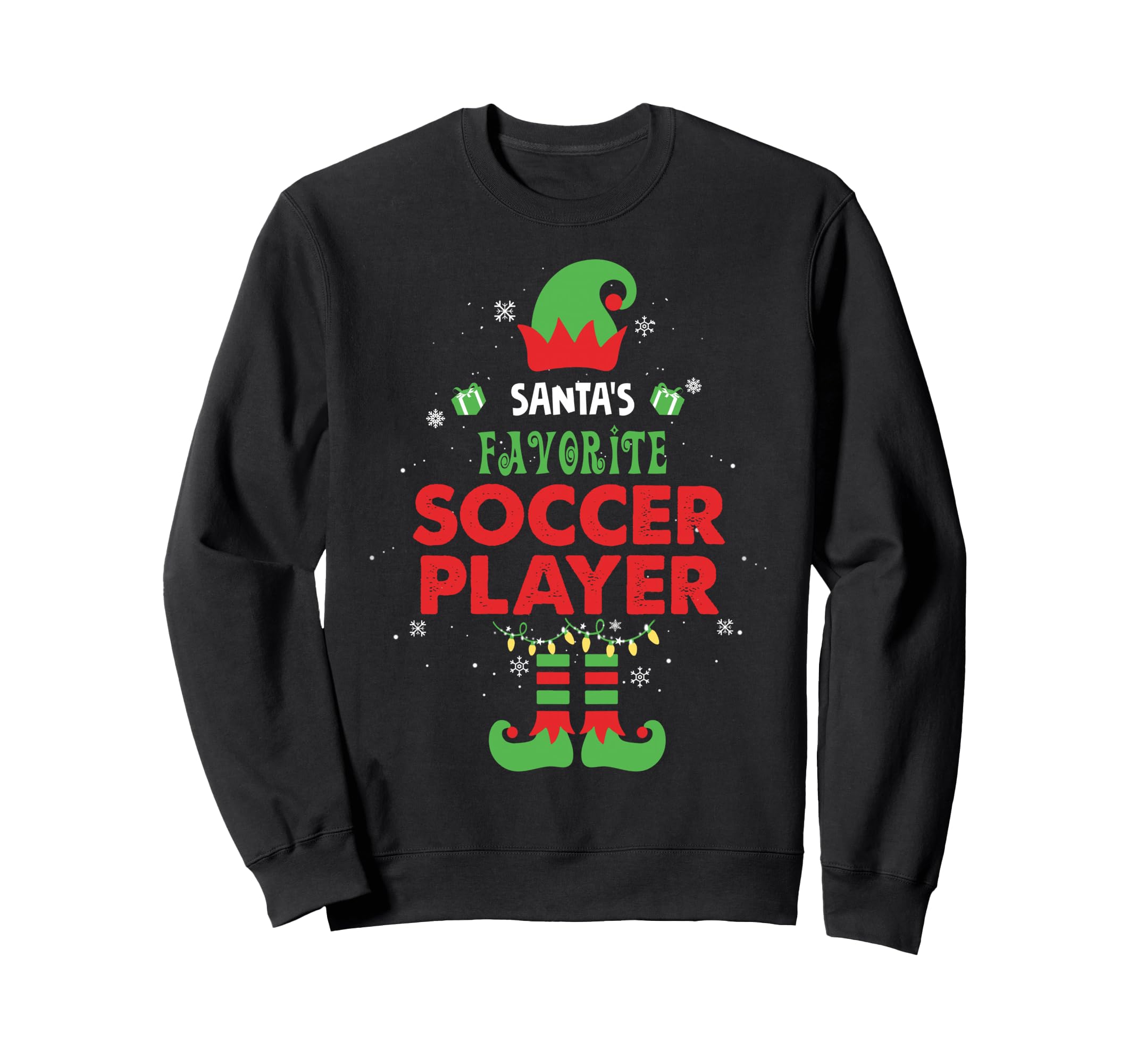 Santas Favorite Soccer Player Funny Sweatshirt - Unique Graphic Men Women - T-Shirt, Sweatshirt, Hoodie
