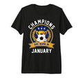 Champions Are Born January Football T-Shirt - Minimalist Print for Adults - T-Shirt, Sweatshirt, Hoodie