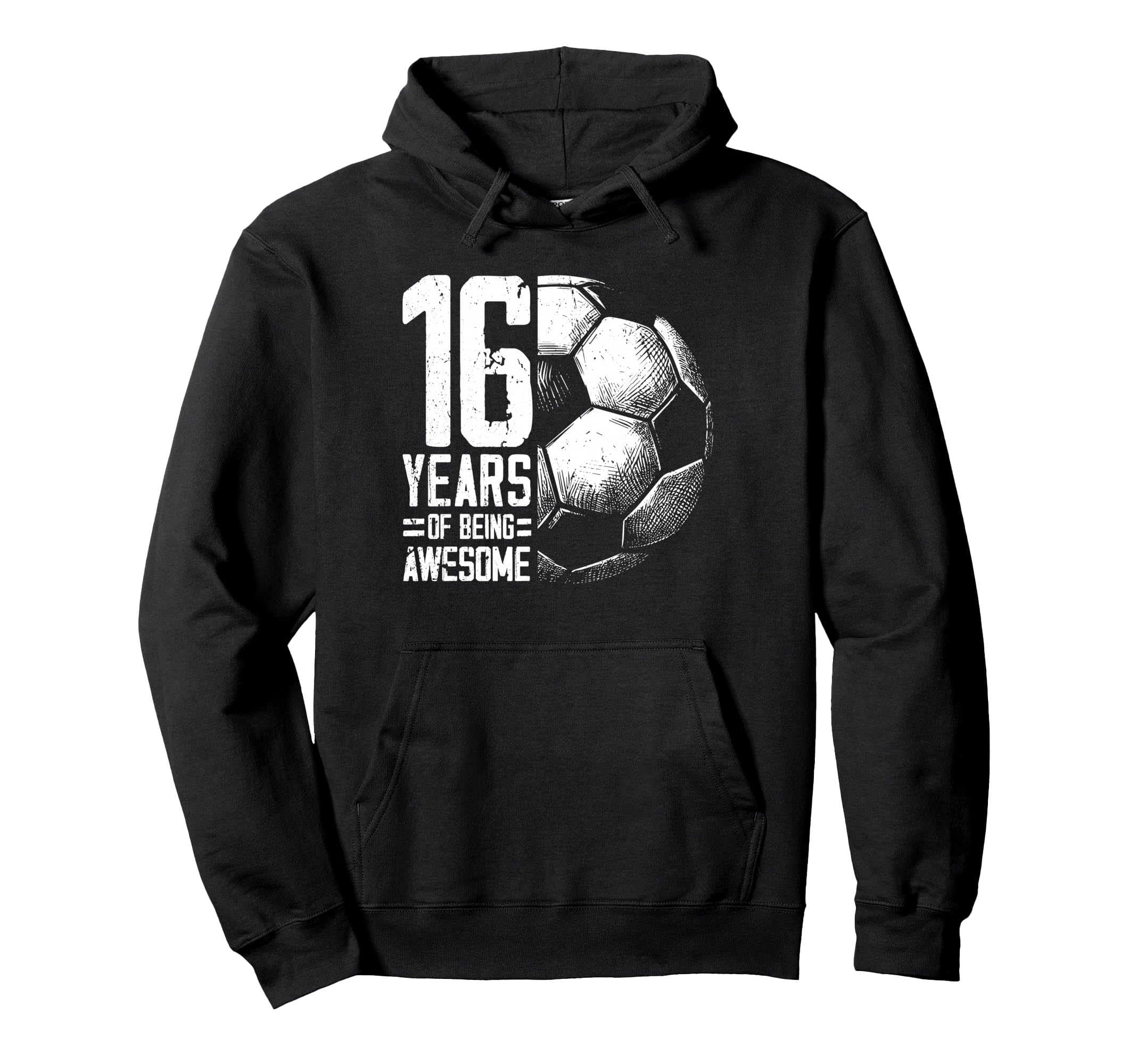 16Th Birthday Soccer Player Football 16 Hoodie - Graphic Print for Adults - T-Shirt, Sweatshirt, Hoodie