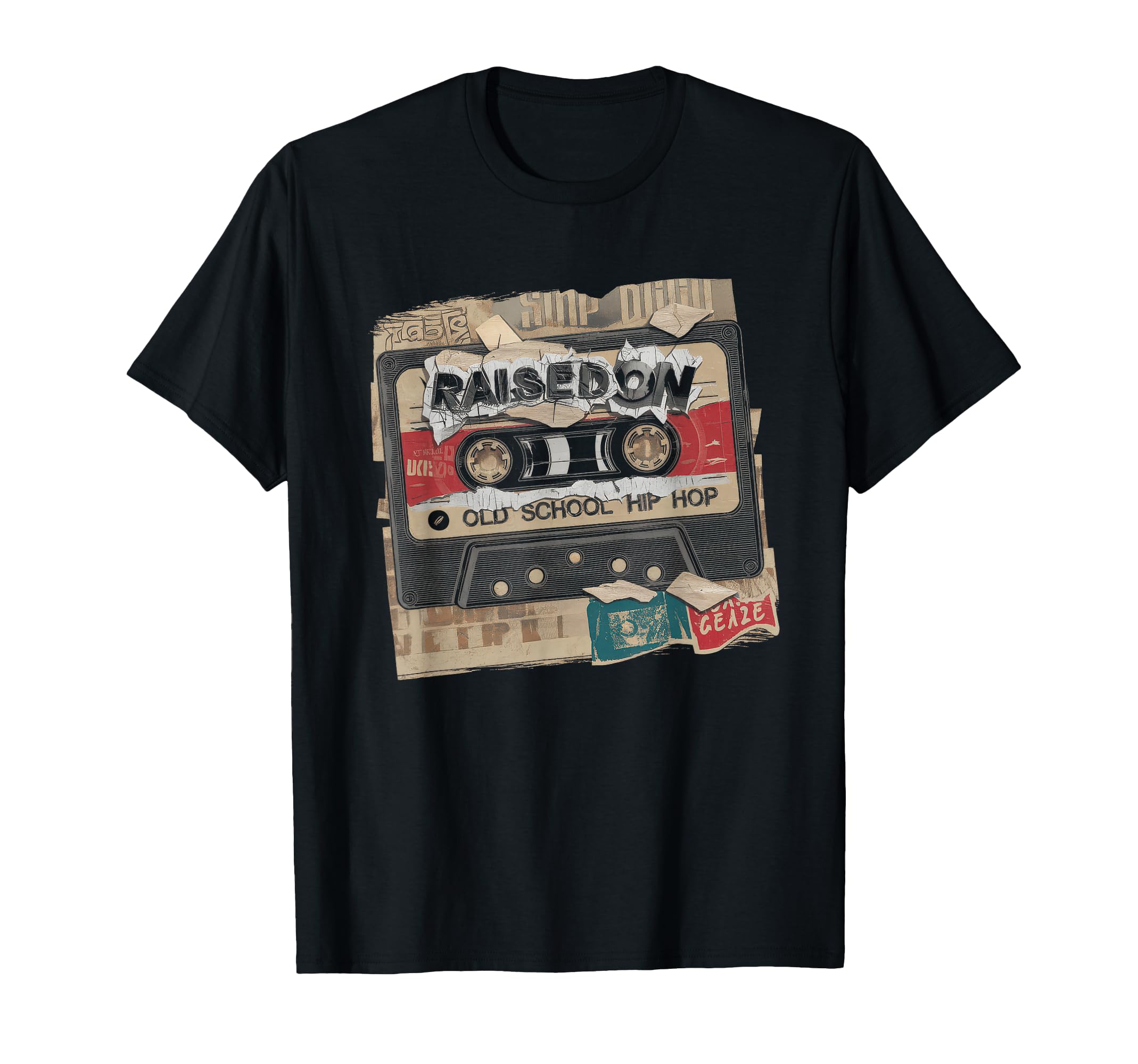 Raised Old School Hip Hop Cassette T-Shirt - Graphic Print for Adults - T-Shirt, Sweatshirt, Hoodie