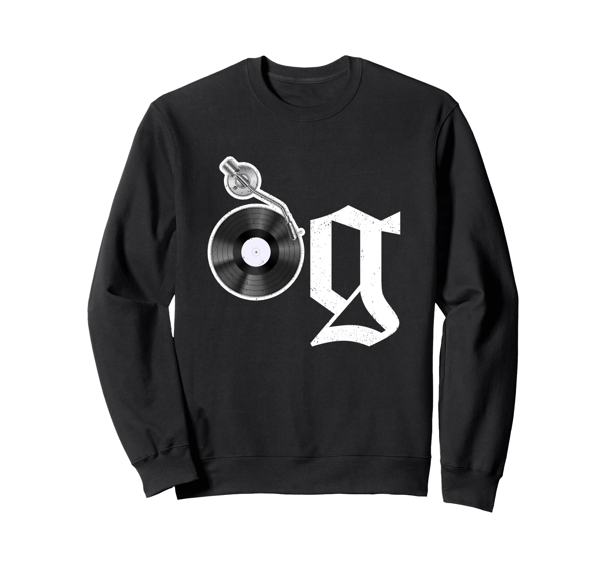 Old School Og Hip Hop Head Vinyl Sweatshirt - Fun Novelty Design Men Women - T-Shirt, Sweatshirt, Hoodie