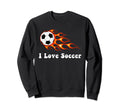I Love Soccer Groovy Sports And Sweatshirt - Graphic Print for Adults - T-Shirt, Sweatshirt, Hoodie