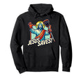 Funny Lacrosse Jesus Saves Goalie Hoodie - Streetwear Style for Adults - T-Shirt, Sweatshirt, Hoodie