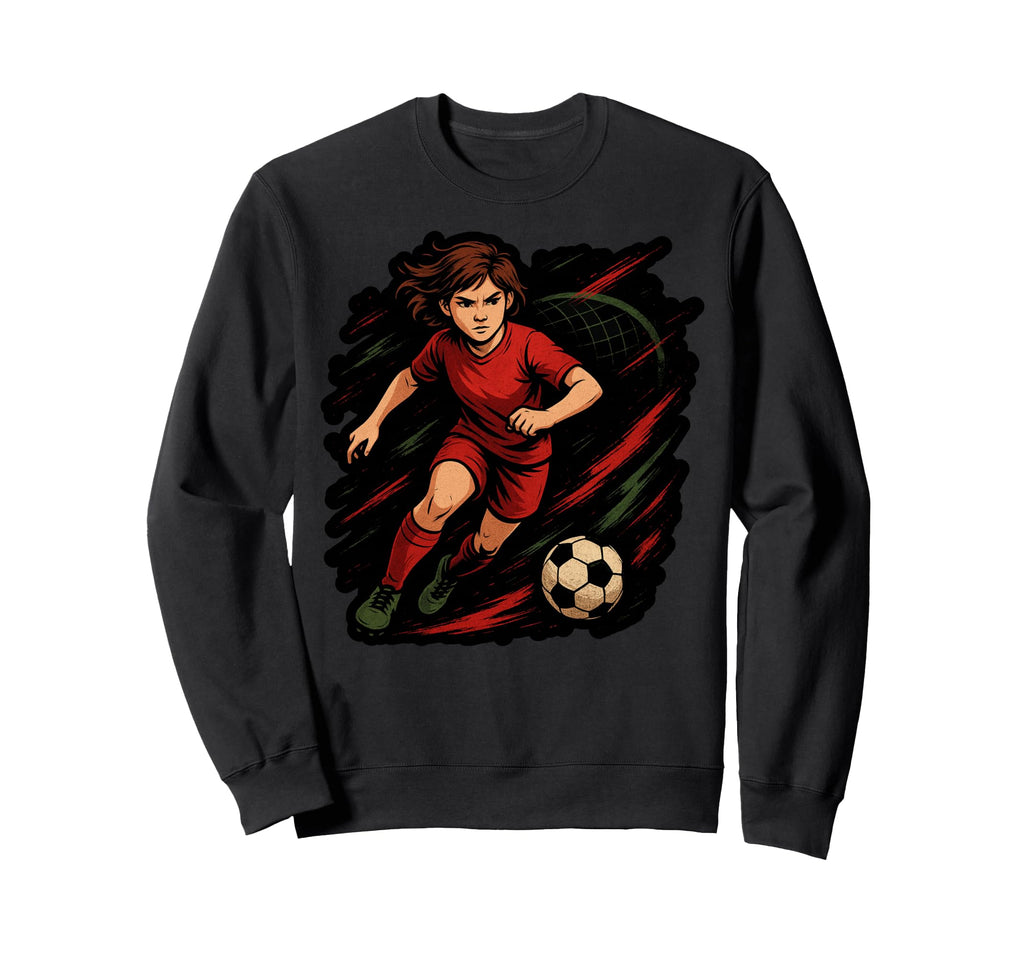 Soccer Player Kicking Ball Sports Sweatshirt - Custom Art Print for Adults - T-Shirt, Sweatshirt, Hoodie