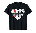 Ball Mom Heart Soccer Baseball Mom T-Shirt - Fun Novelty Design Men Women - T-Shirt, Sweatshirt, Hoodie