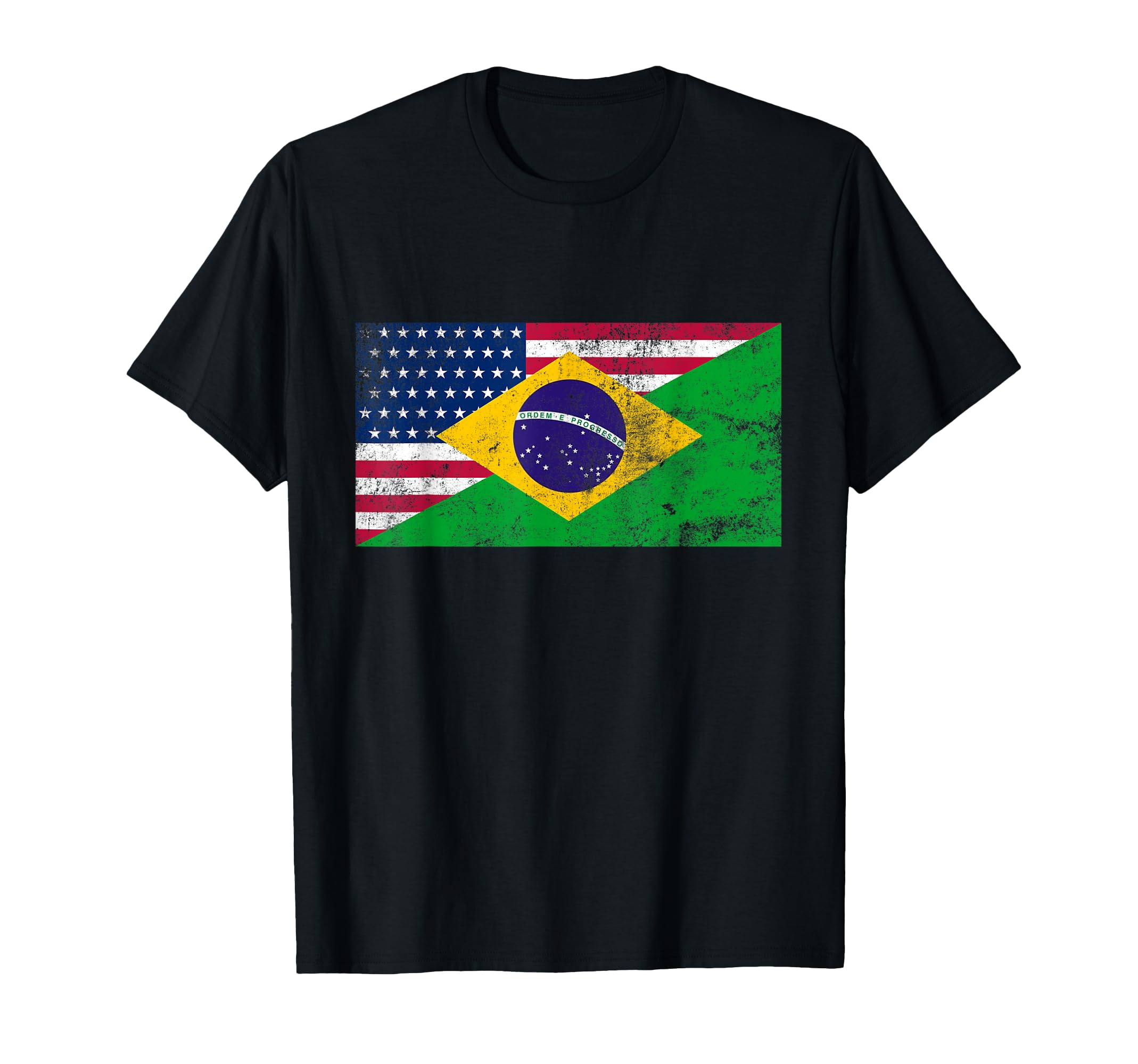 Brazil Brasil Soccer Usa America Flag T-Shirt - Trendy Graphic for Adults - T-Shirt, Sweatshirt, Hoodie