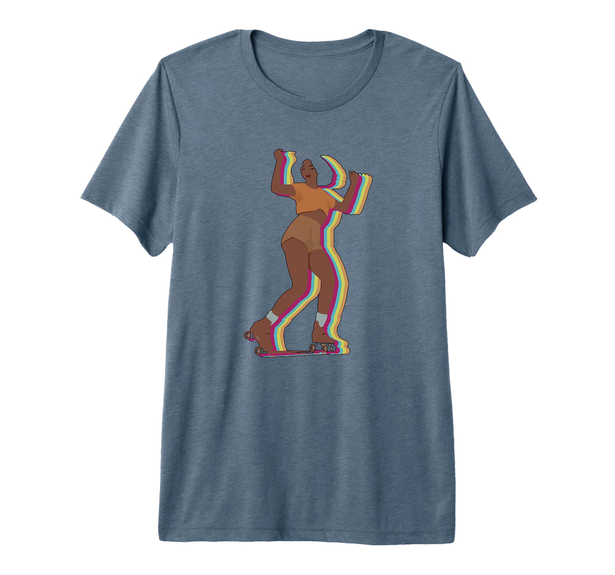 Womens 70S 80S Roller Skating Afro T-Shirt - Novelty Apparel for Adults - T-Shirt, Sweatshirt, Hoodie