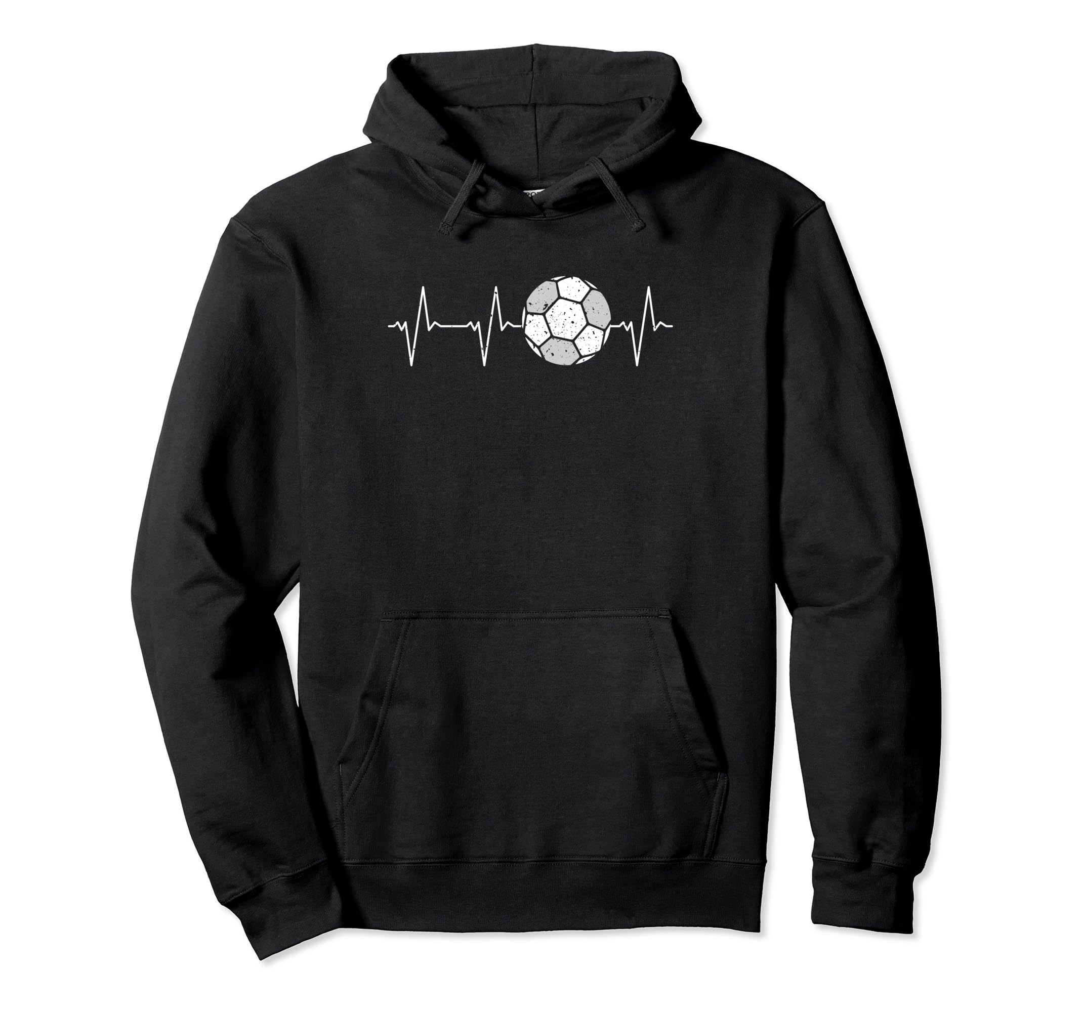 Soccer Heartbeat Ball Ekg Pulse Line Hoodie - Minimalist Print Unisex - T-Shirt, Sweatshirt, Hoodie