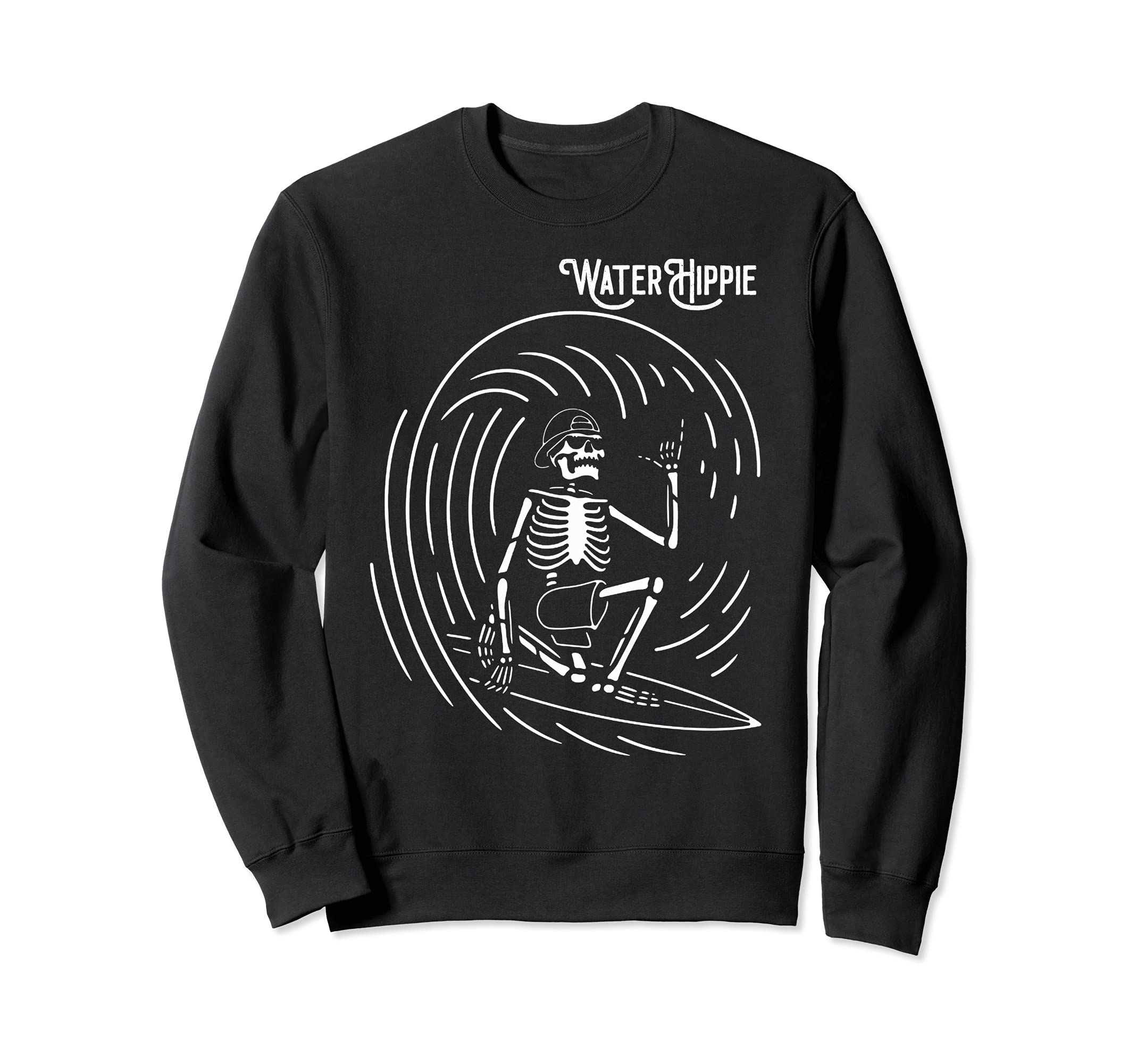 Skeleton Surfer Water Hippie Shaka Sweatshirt - Novelty Apparel Unisex - T-Shirt, Sweatshirt, Hoodie