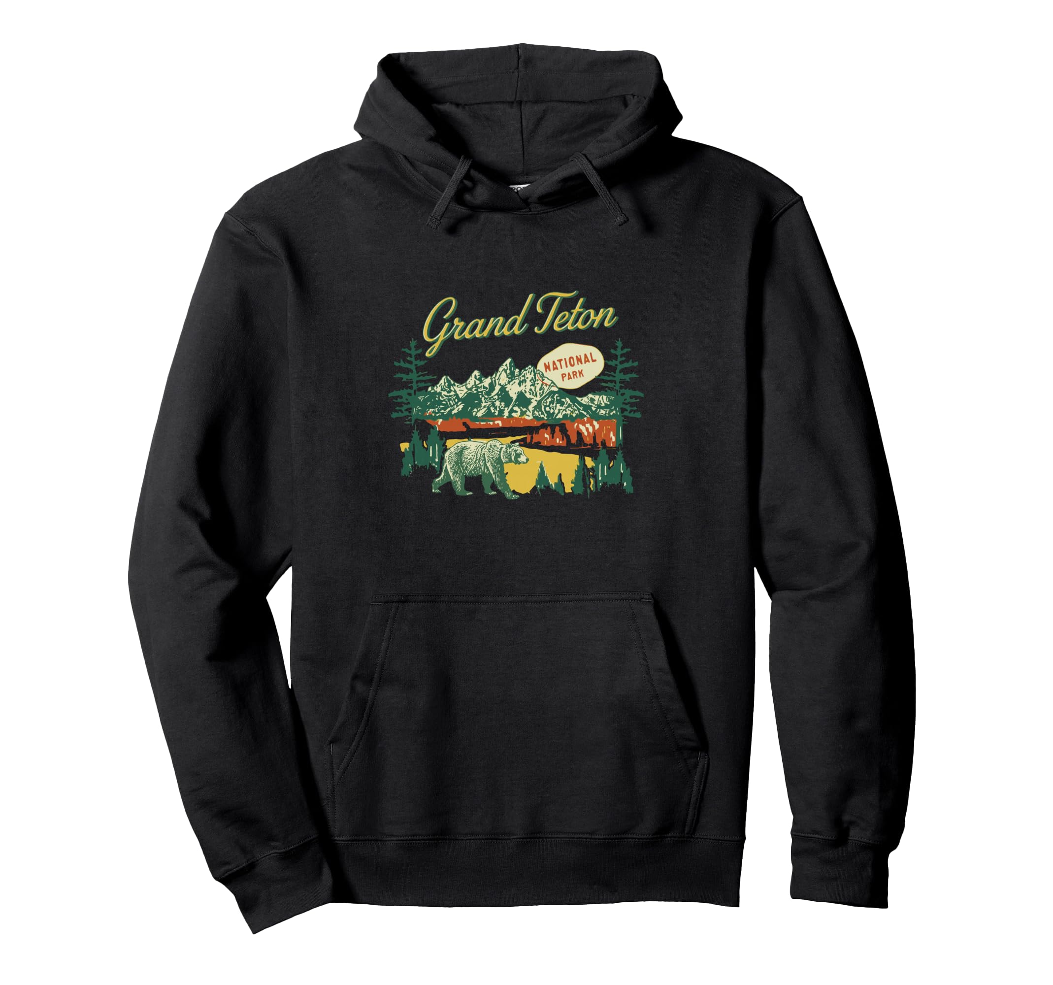 Grizzly Bear Grand Teton National Park Hoodie - Unique Graphic for Adults - T-Shirt, Sweatshirt, Hoodie