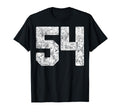 Distressed White Number 54 Jersey Player T-Shirt - Graphic Print Unisex - T-Shirt, Sweatshirt, Hoodie