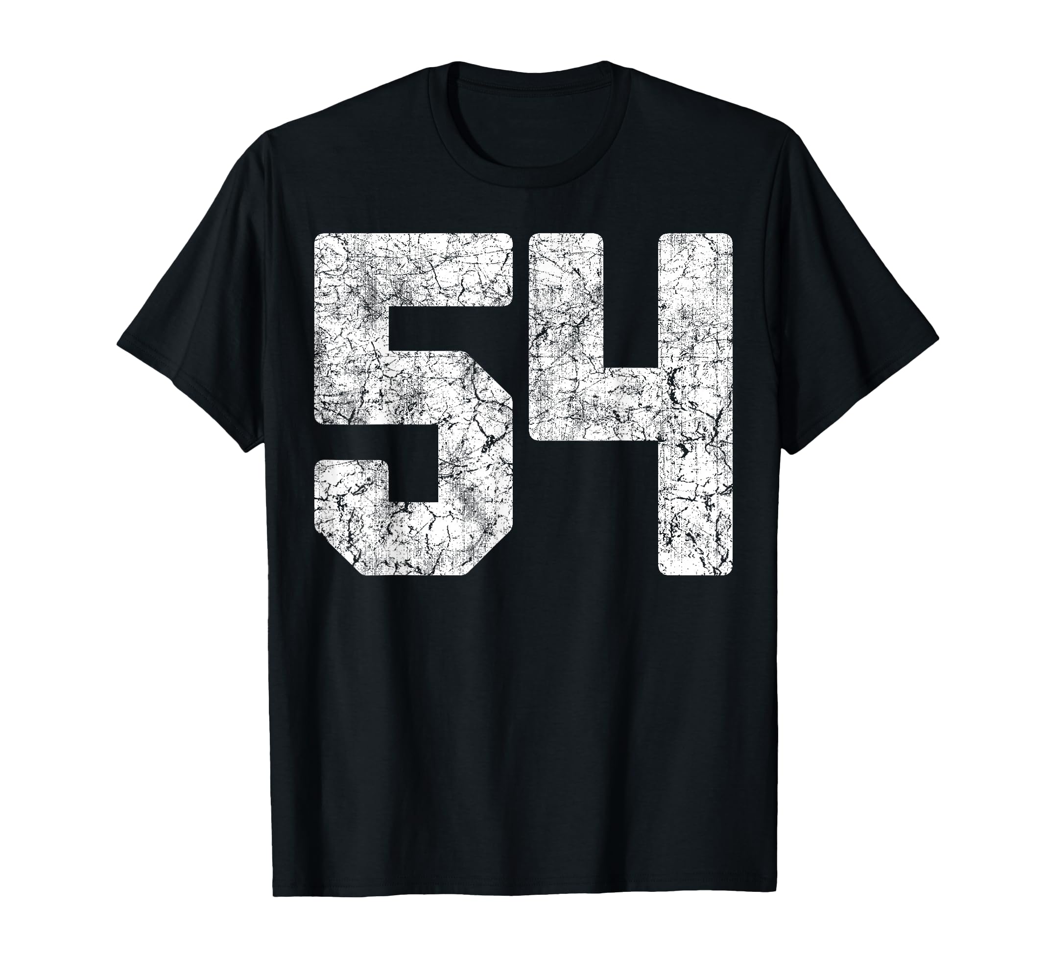 Distressed White Number 54 Jersey Player T-Shirt - Unique Graphic Unisex - T-Shirt, Sweatshirt, Hoodie