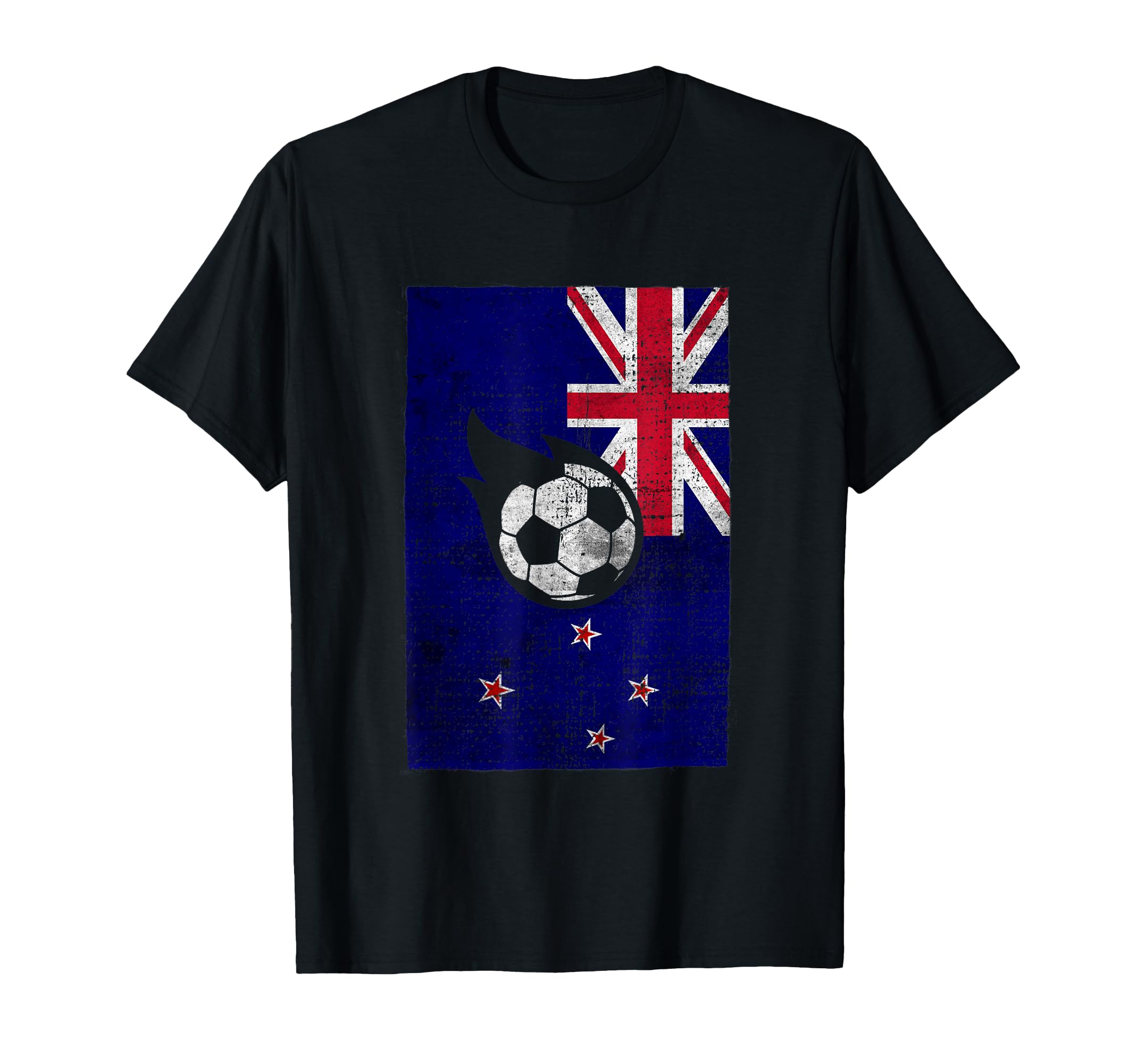 New Zealand Soccer Football Flag Grunge Art T-Shirt - Trendy Graphic Unisex - T-Shirt, Sweatshirt, Hoodie