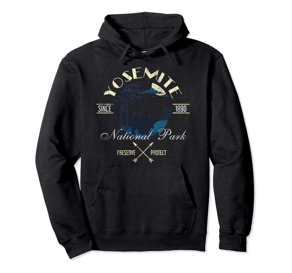 Yosemite National Park Since 1890 Night Hoodie - Graphic Print Unisex - T-Shirt, Sweatshirt, Hoodie