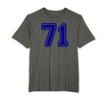 Number 71 Sport Blue Varsity Number T-Shirt - Custom Art Print for Adults - T-Shirt, Sweatshirt, Hoodie
