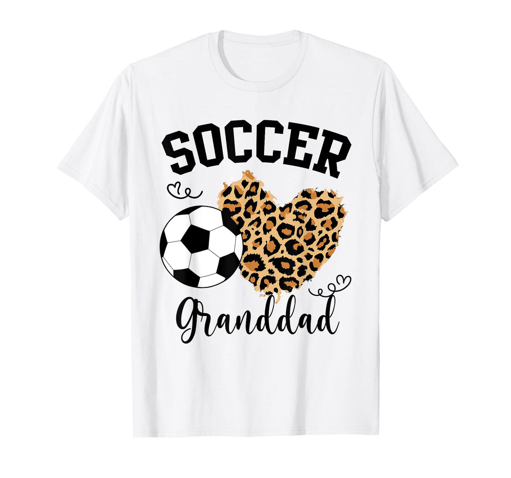 Soccer Granddad Heart Leopard Granddad T-Shirt - Aesthetic Graphic Unisex - T-Shirt, Sweatshirt, Hoodie