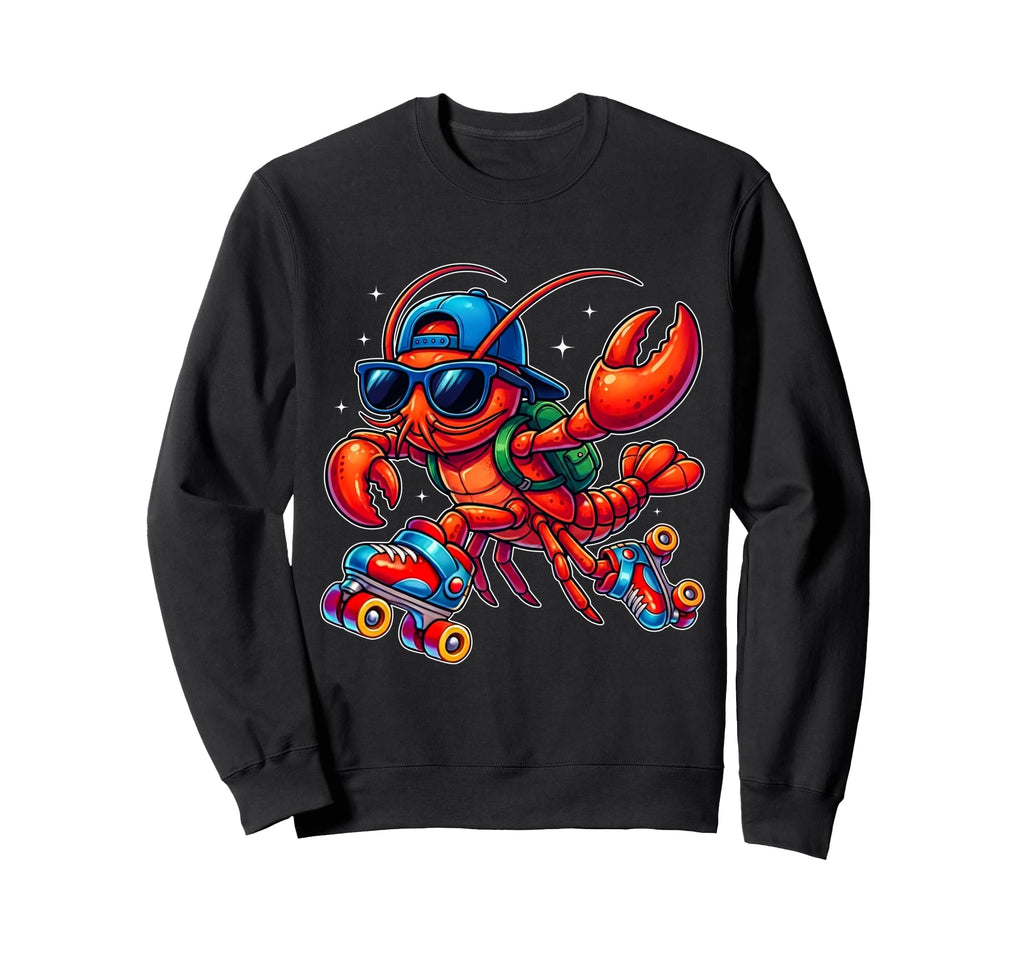 Funny Lobster Roller Skates Skater Sweatshirt - Unique Graphic Unisex - T-Shirt, Sweatshirt, Hoodie