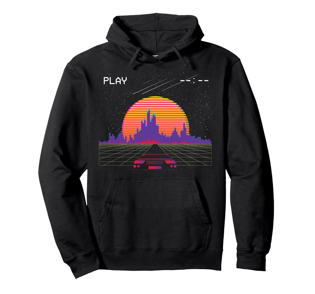 Fast Car Retrowave Synthwave Outrun Hoodie - Trendy Graphic for Adults - T-Shirt, Sweatshirt, Hoodie