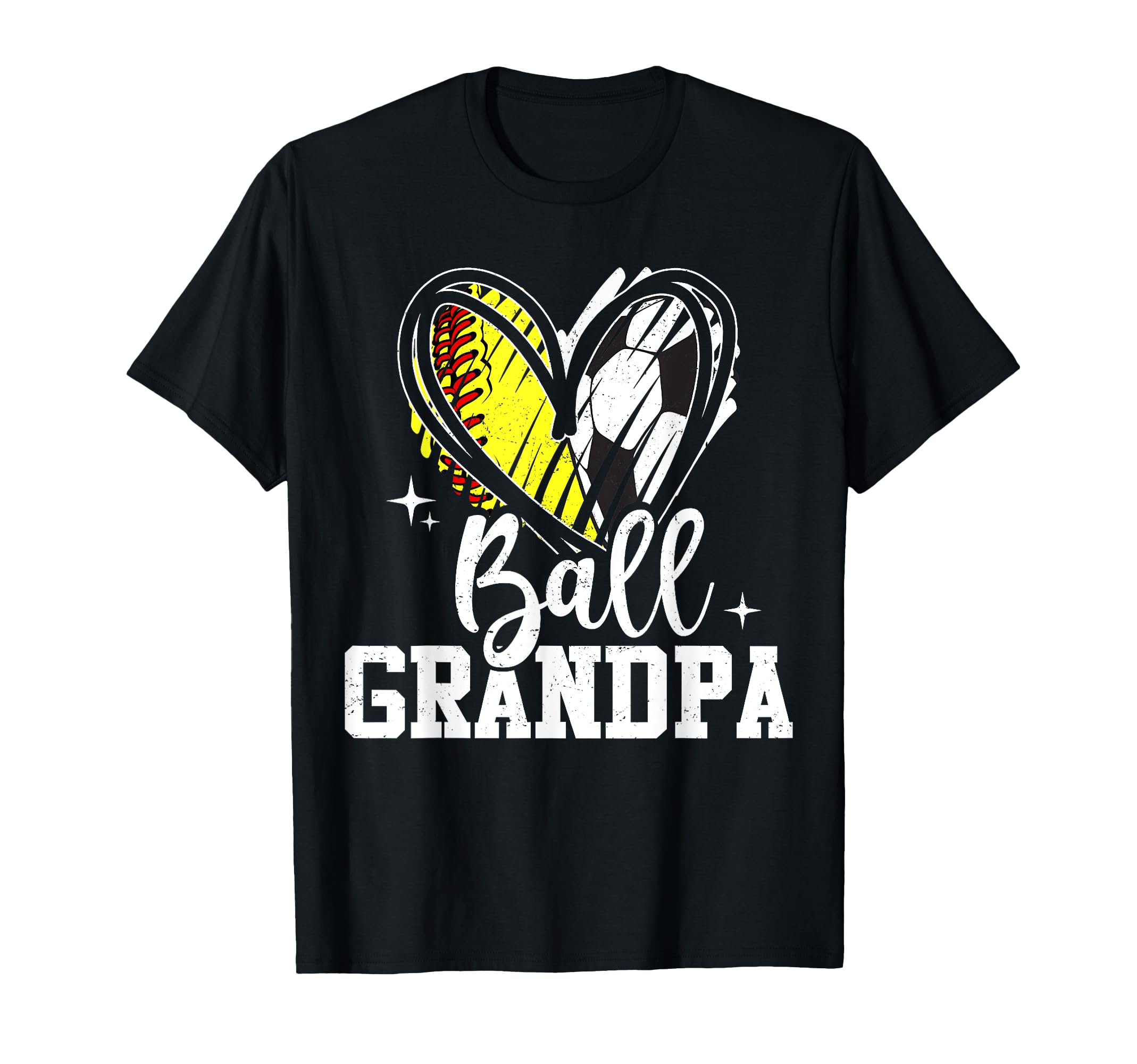 Ball Grandpa Softball Soccer Ball T-Shirt - Casual Everyday Wear Unisex - T-Shirt, Sweatshirt, Hoodie