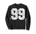Distressed White Number 99 Jersey Sweatshirt - Unique Graphic Men Women - T-Shirt, Sweatshirt, Hoodie