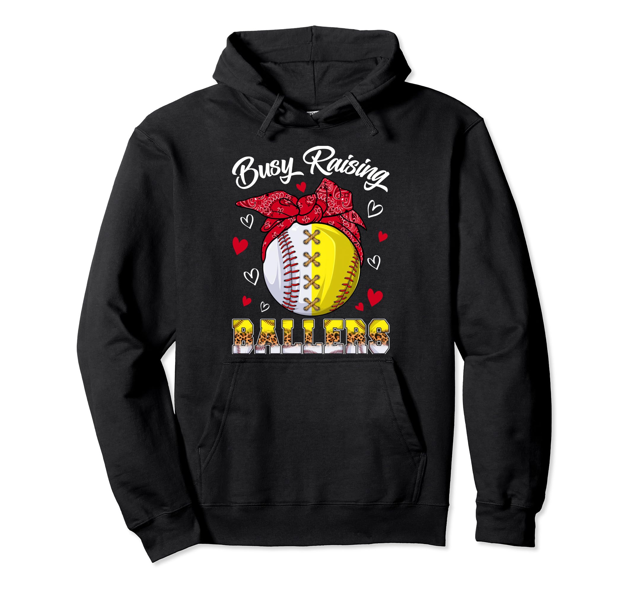 Busy Raising Ballers Baseball Hoodie - Custom Art Print for Adults - T-Shirt, Sweatshirt, Hoodie