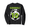 10 Year Old Birthday Soccer Themed Sweatshirt - Unique Graphic Men Women - T-Shirt, Sweatshirt, Hoodie