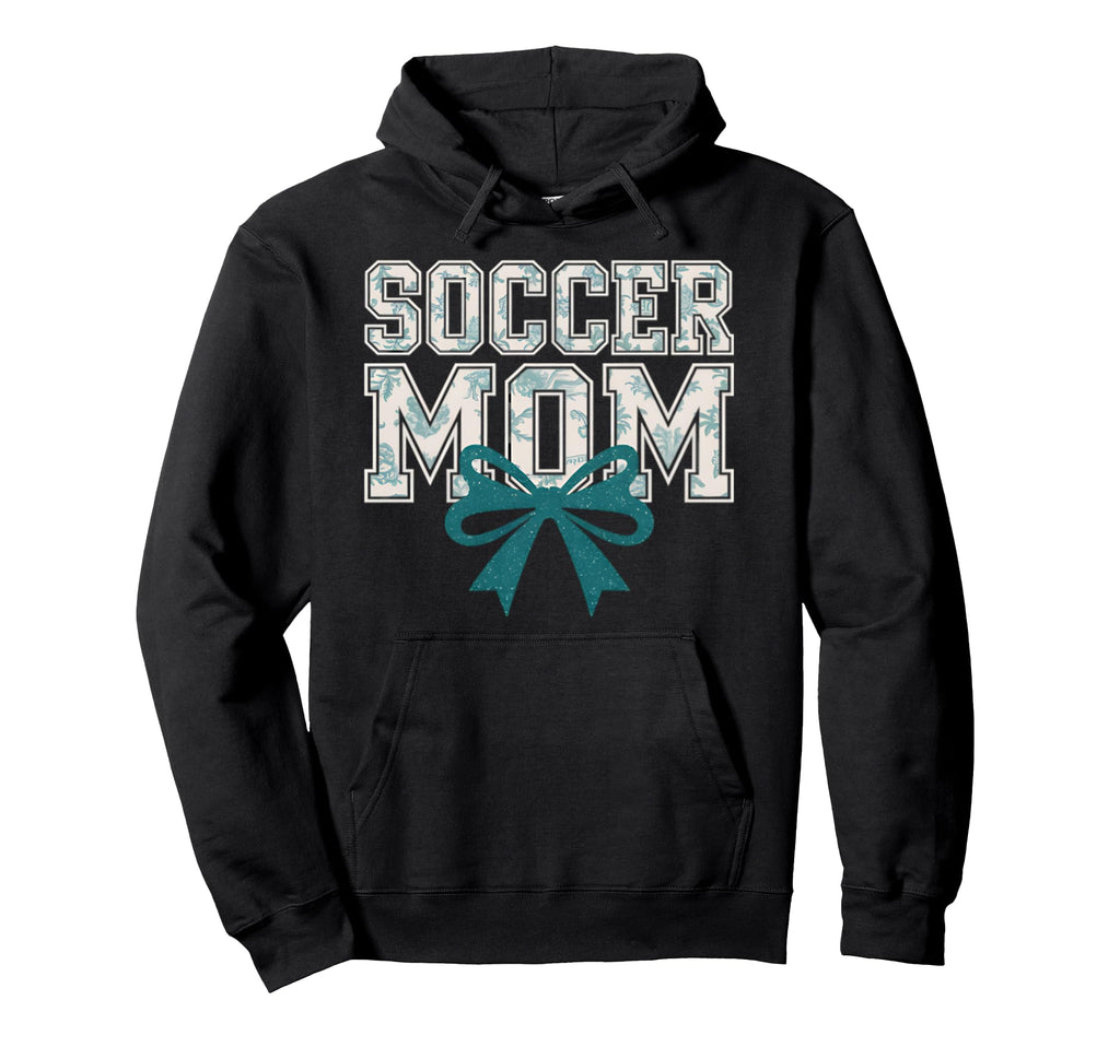 Soccer Mom Coquette Bow Mothers Day Hoodie - Casual Everyday Wear Men Women - T-Shirt, Sweatshirt, Hoodie