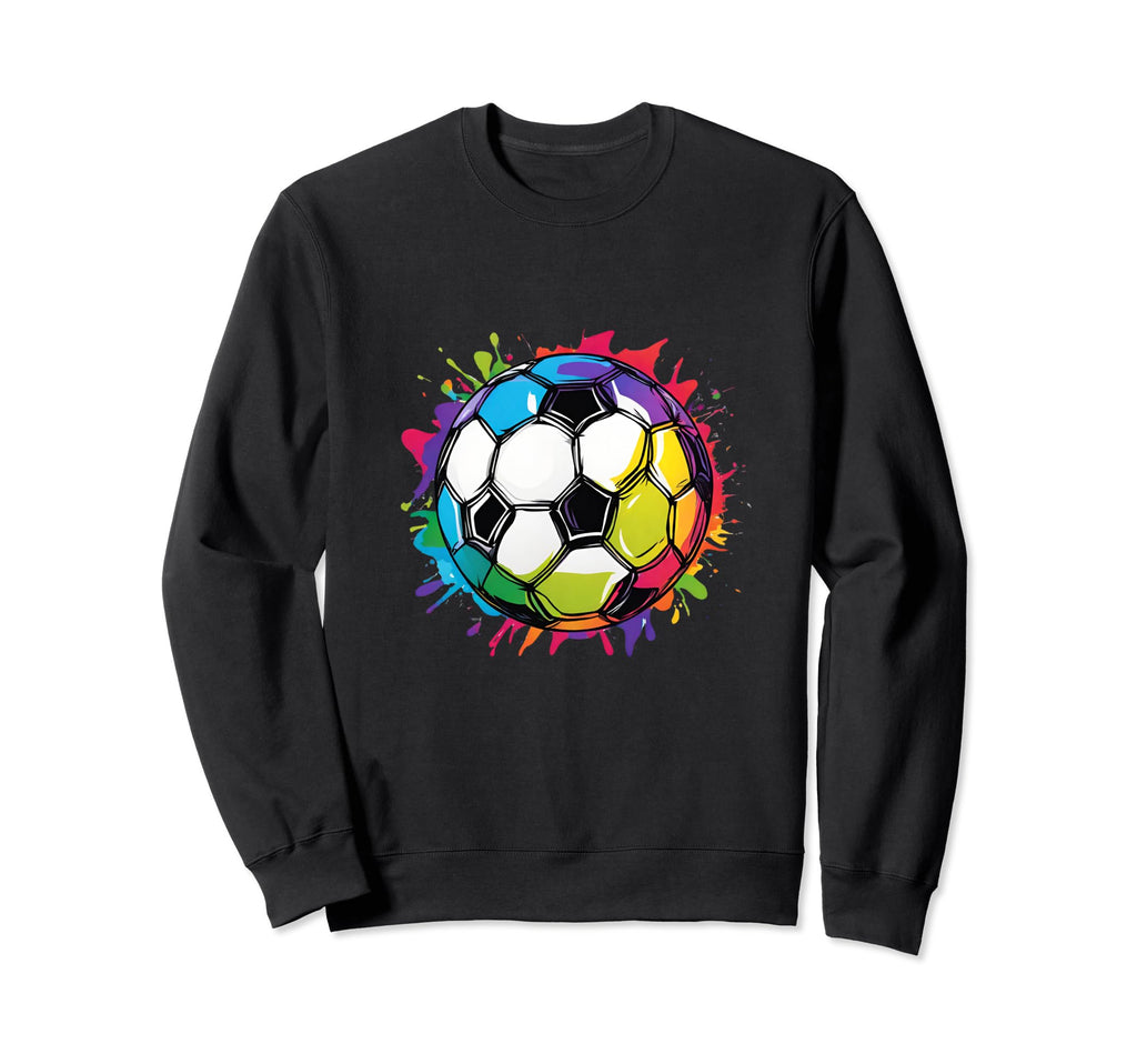 Colorful Soccer Ball Bold Sweatshirt - Casual Everyday Wear Men Women - T-Shirt, Sweatshirt, Hoodie