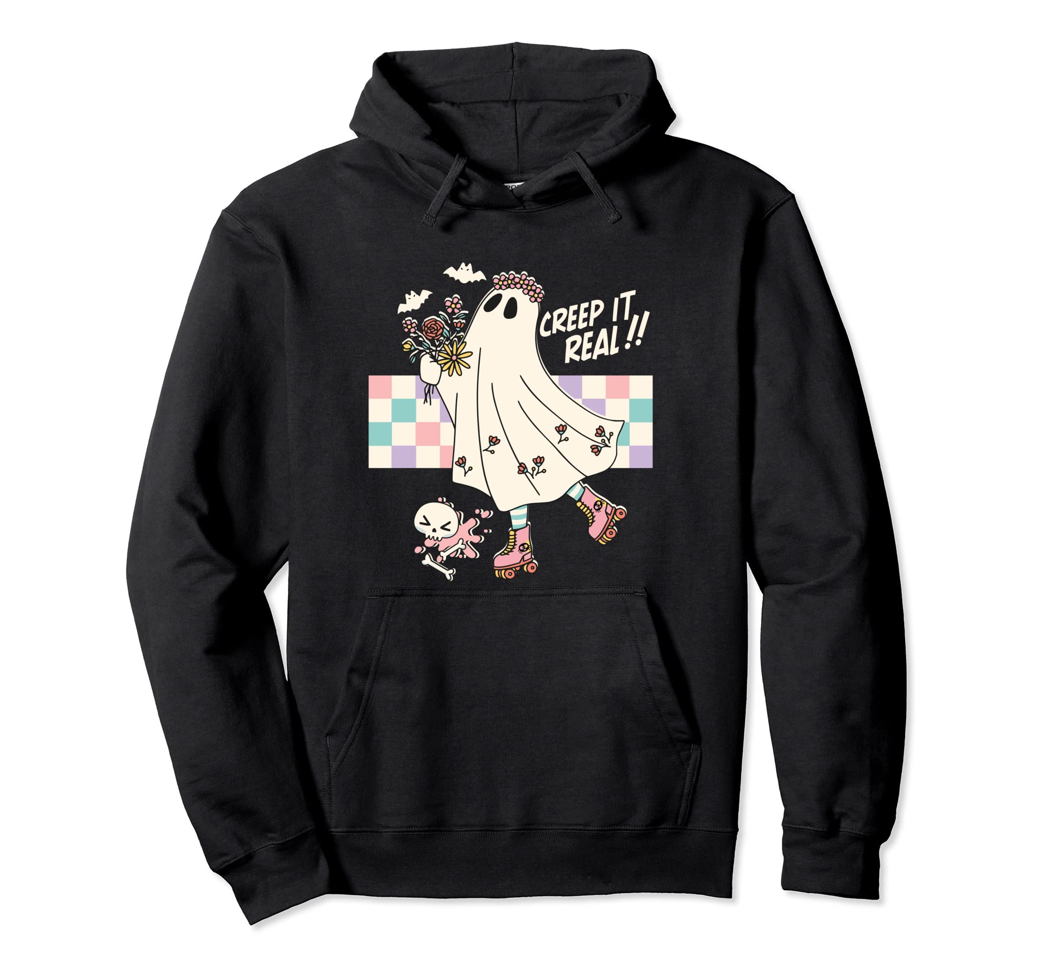 Roller Skate Spooky Creep It Real Hoodie - Custom Art Print for Adults - T-Shirt, Sweatshirt, Hoodie