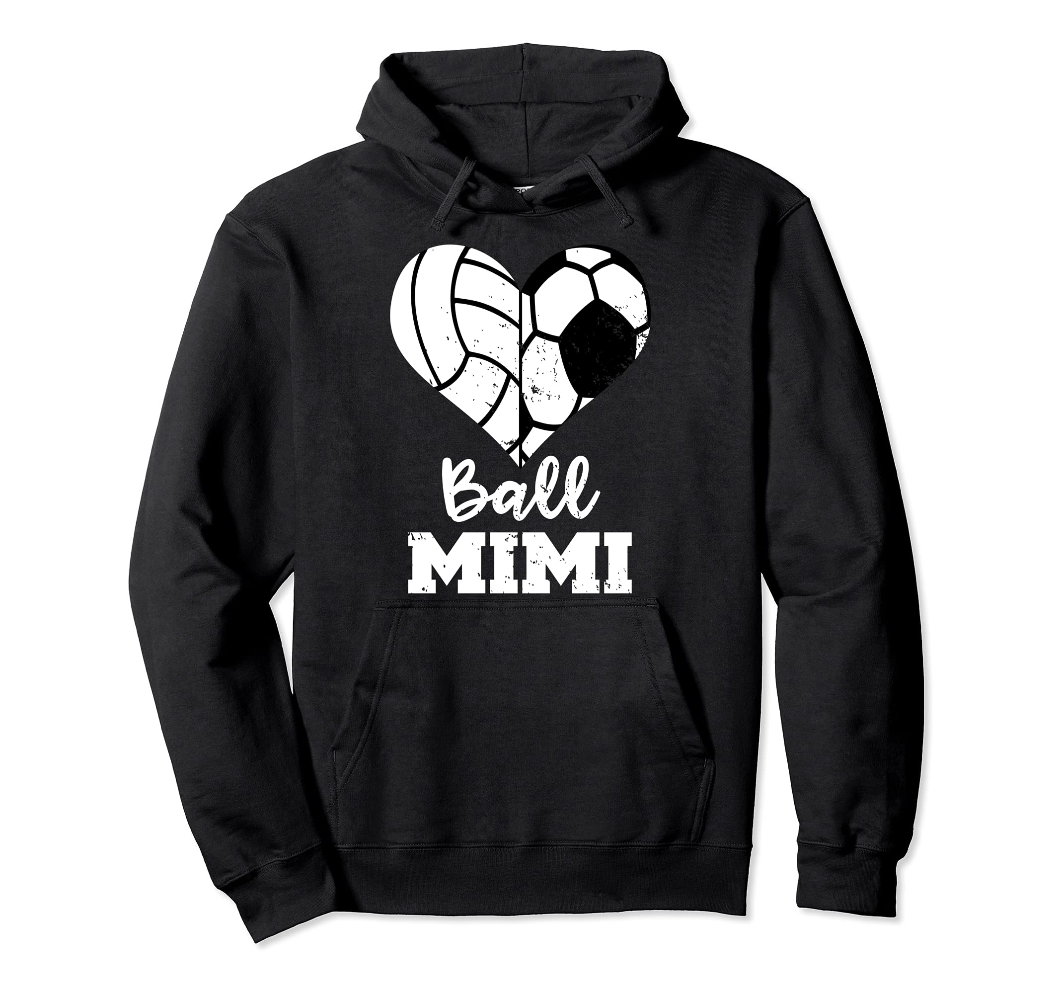 Ball Mimi Funny Soccer Volleyball Heart Hoodie - Minimalist Print Unisex - T-Shirt, Sweatshirt, Hoodie