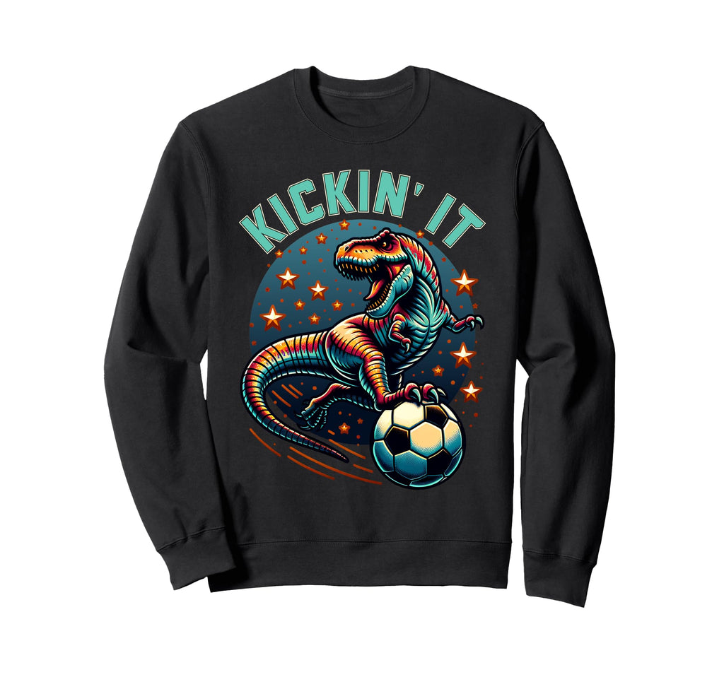 T Rex Dinosaur Soccer Player Ball Sweatshirt - Novelty Apparel Men Women - T-Shirt, Sweatshirt, Hoodie