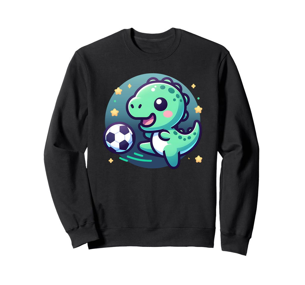 T Rex Dinosaur Playing Soccer Sweatshirt - Fun Novelty Design for Adults - T-Shirt, Sweatshirt, Hoodie