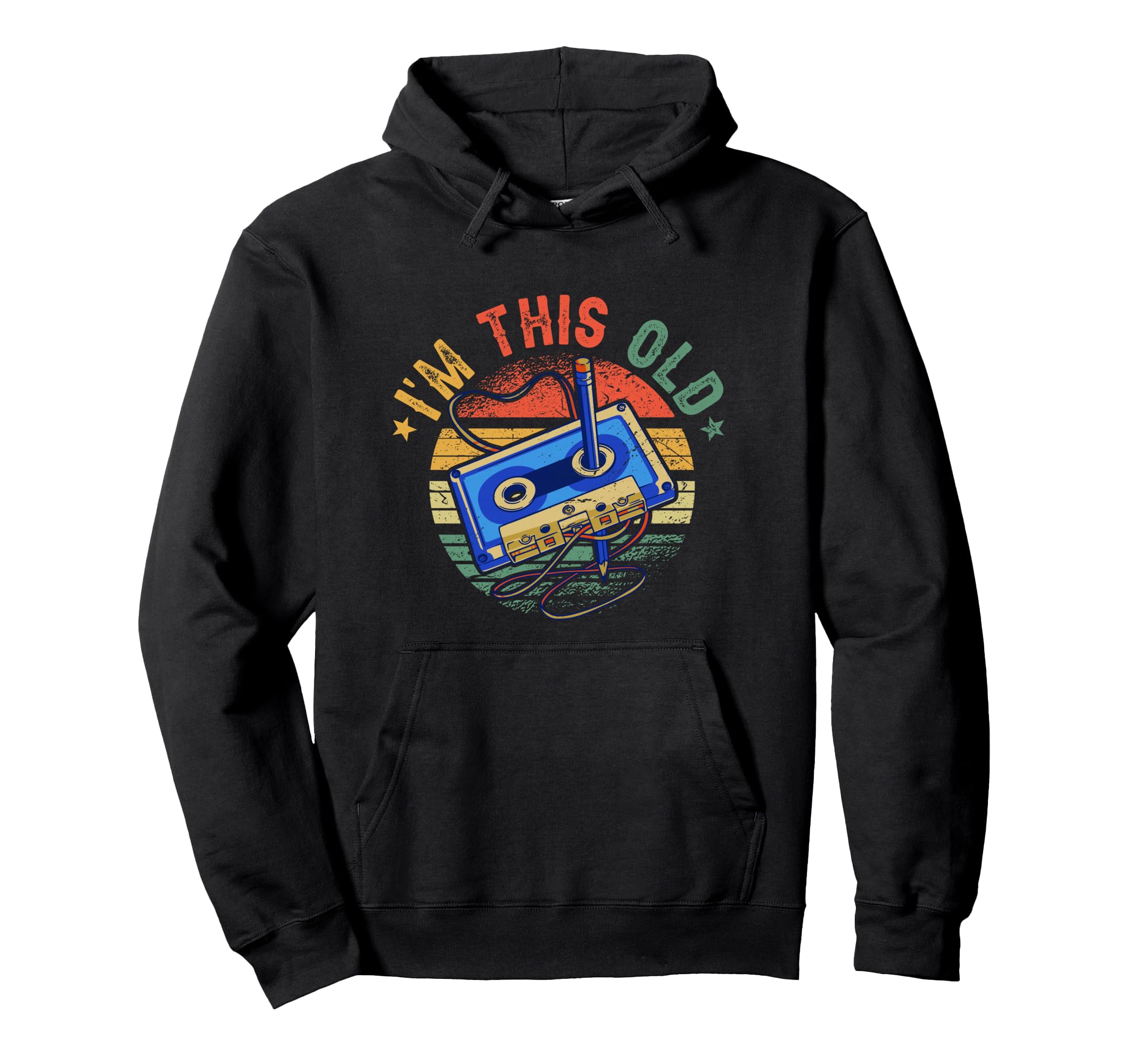 Im This Old Music Cassette Tape Hoodie - Minimalist Print Men Women - T-Shirt, Sweatshirt, Hoodie
