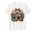 Soccer Coquette Bow Leopard Cheetah T-Shirt - Unique Graphic Unisex - T-Shirt, Sweatshirt, Hoodie